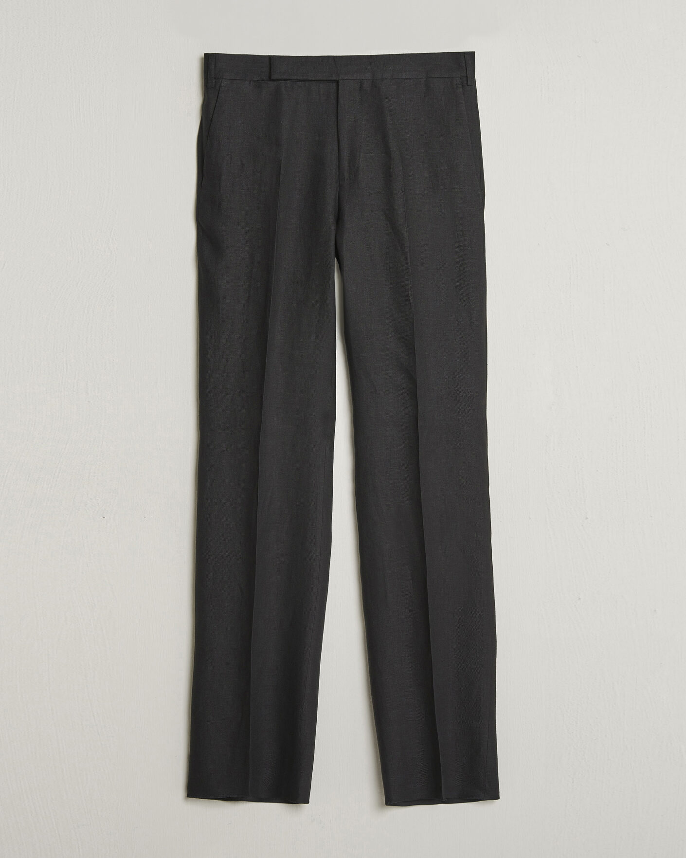 Herren | Hosen | Lardini | Palu Straight Fit Linen Trousers Black