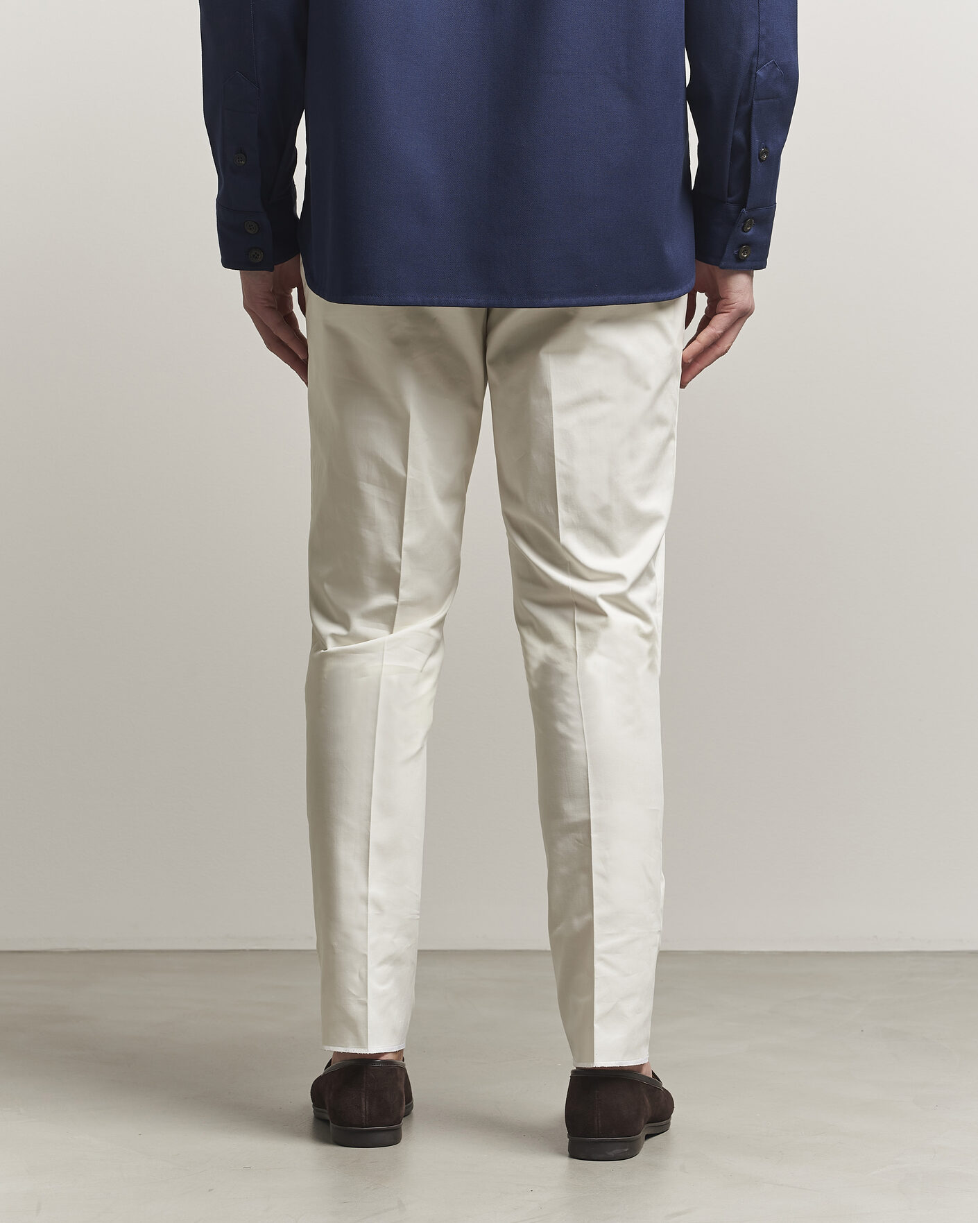 Herren | Hosen | Lardini | Lyon Cotton Twill Stretch Trousers White