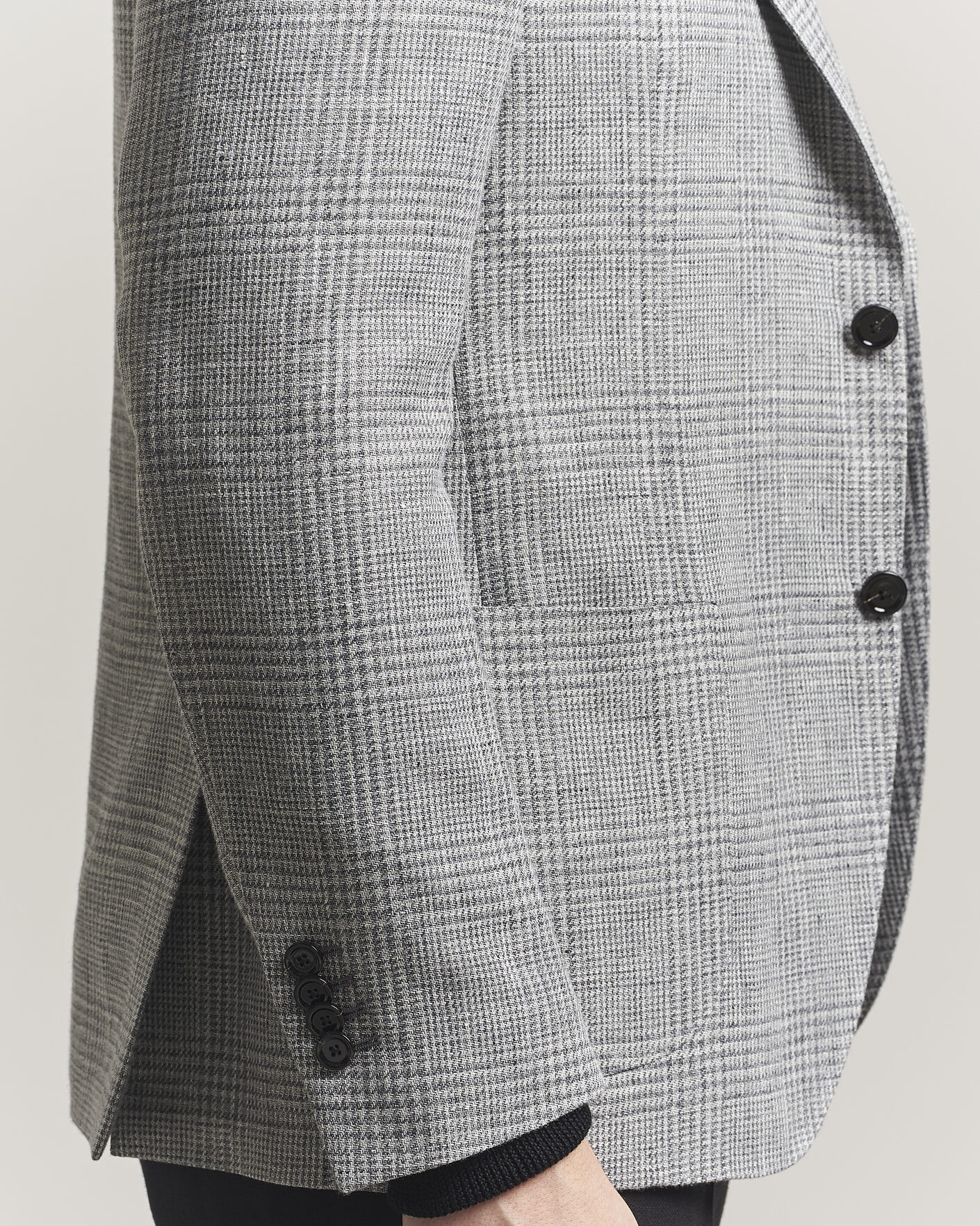 Herren | Sakkos | Lardini | Checked Linen/Wool Blazer Grey