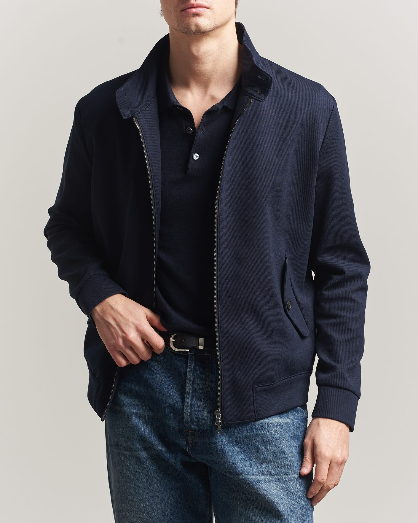 Herren | Jacken | Harris Wharf London | Loro Piana Cavalry Twill Harrington Jacket Navy Blue
