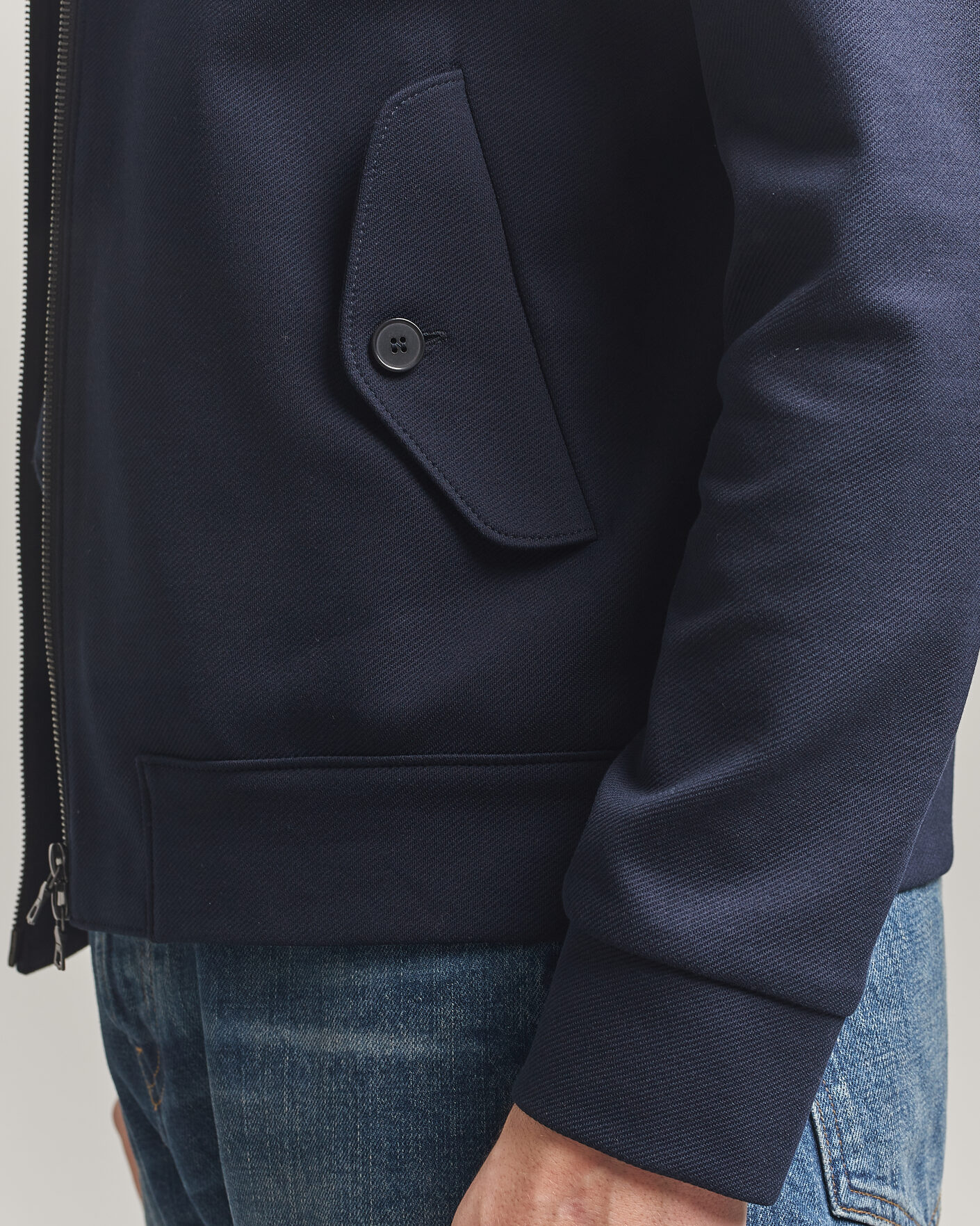 Herren | Jacken | Harris Wharf London | Loro Piana Cavalry Twill Harrington Jacket Navy Blue