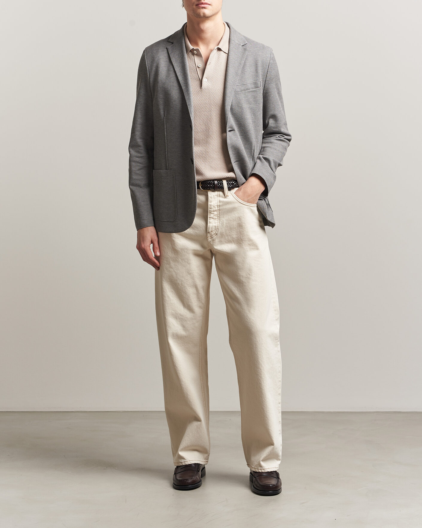 Herren | Sakkos | Harris Wharf London | Loro Piana Honey Comb Blazer Light Grey