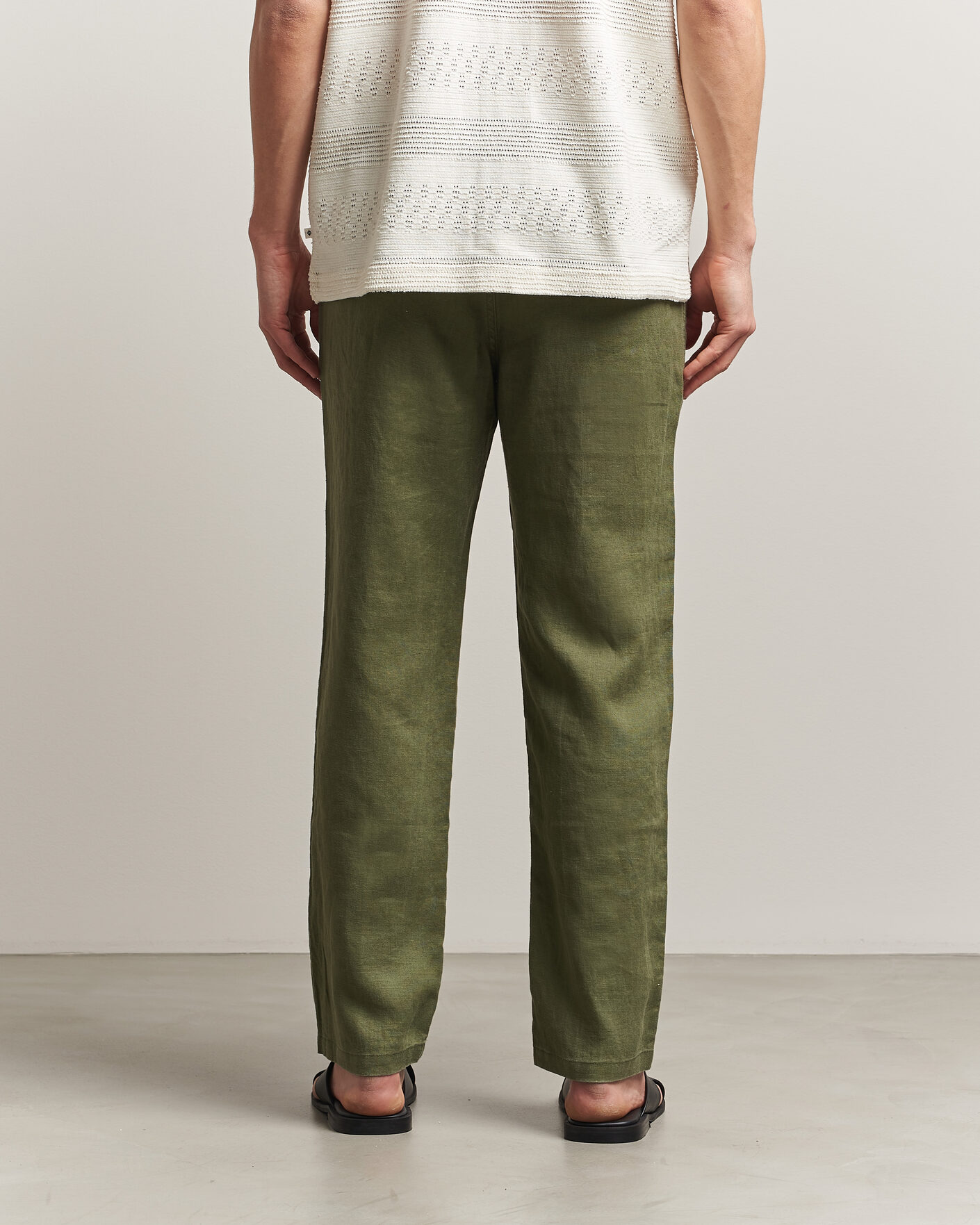 Herren | Hosen | Samsøe Samsøe | Jabari Linen Drawstring Trousers Burnt Olive