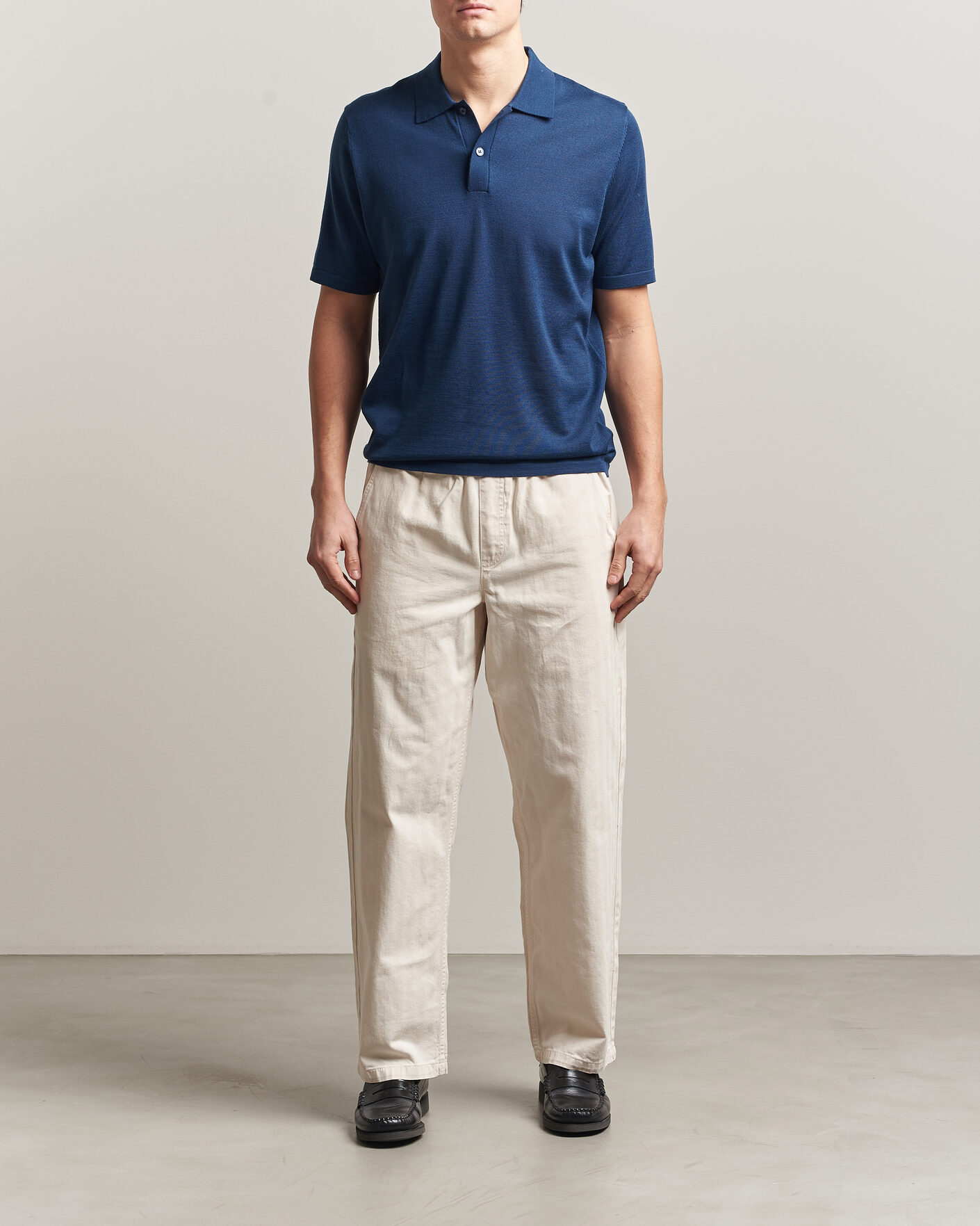 Herren | Poloshirts | Samsøe Samsøe | Rowan Knitted Polo Insignia Blue