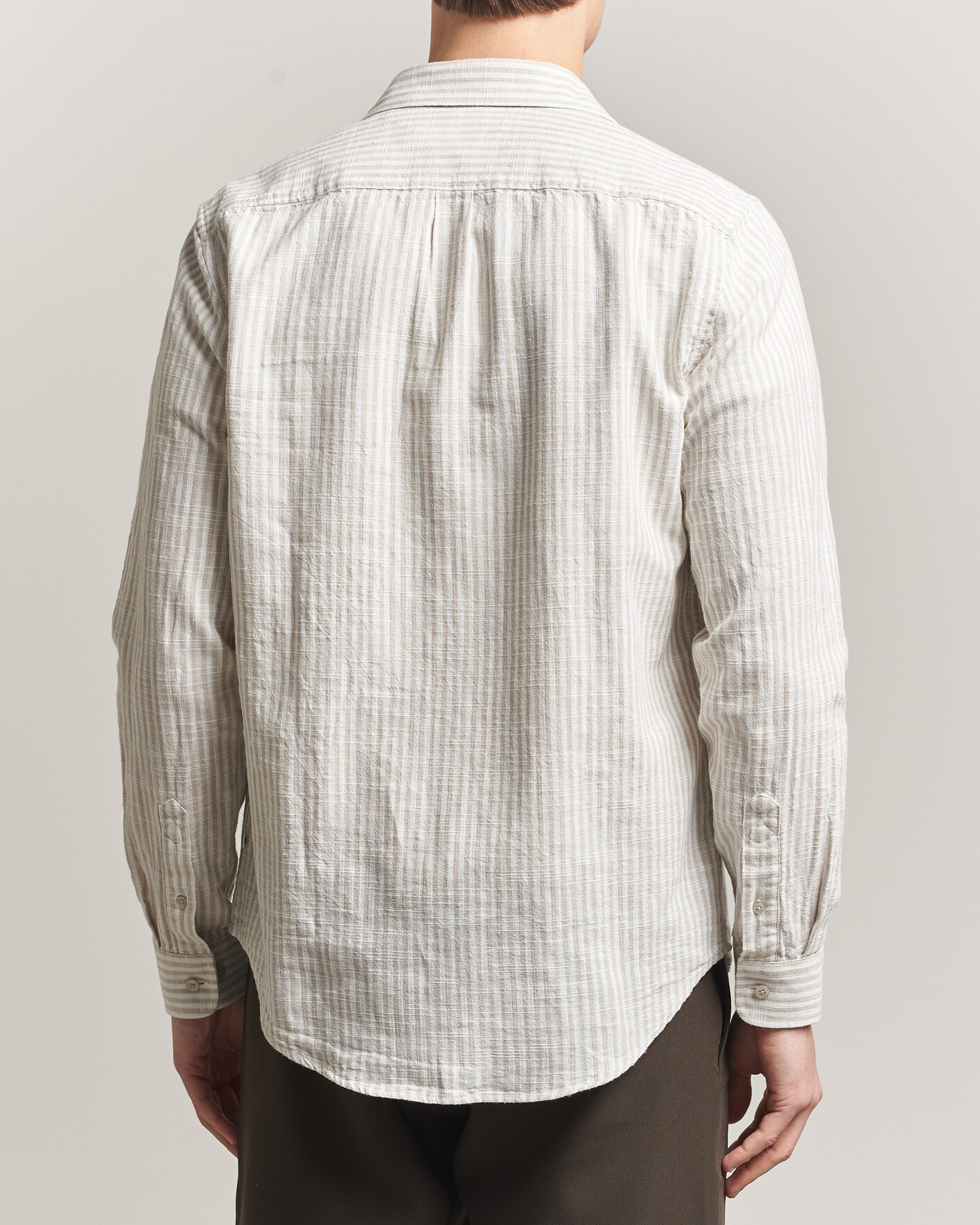 Herren | Hemden | Samsøe Samsøe | Liam Cotton/Linen Striped Shirt Moonstruck