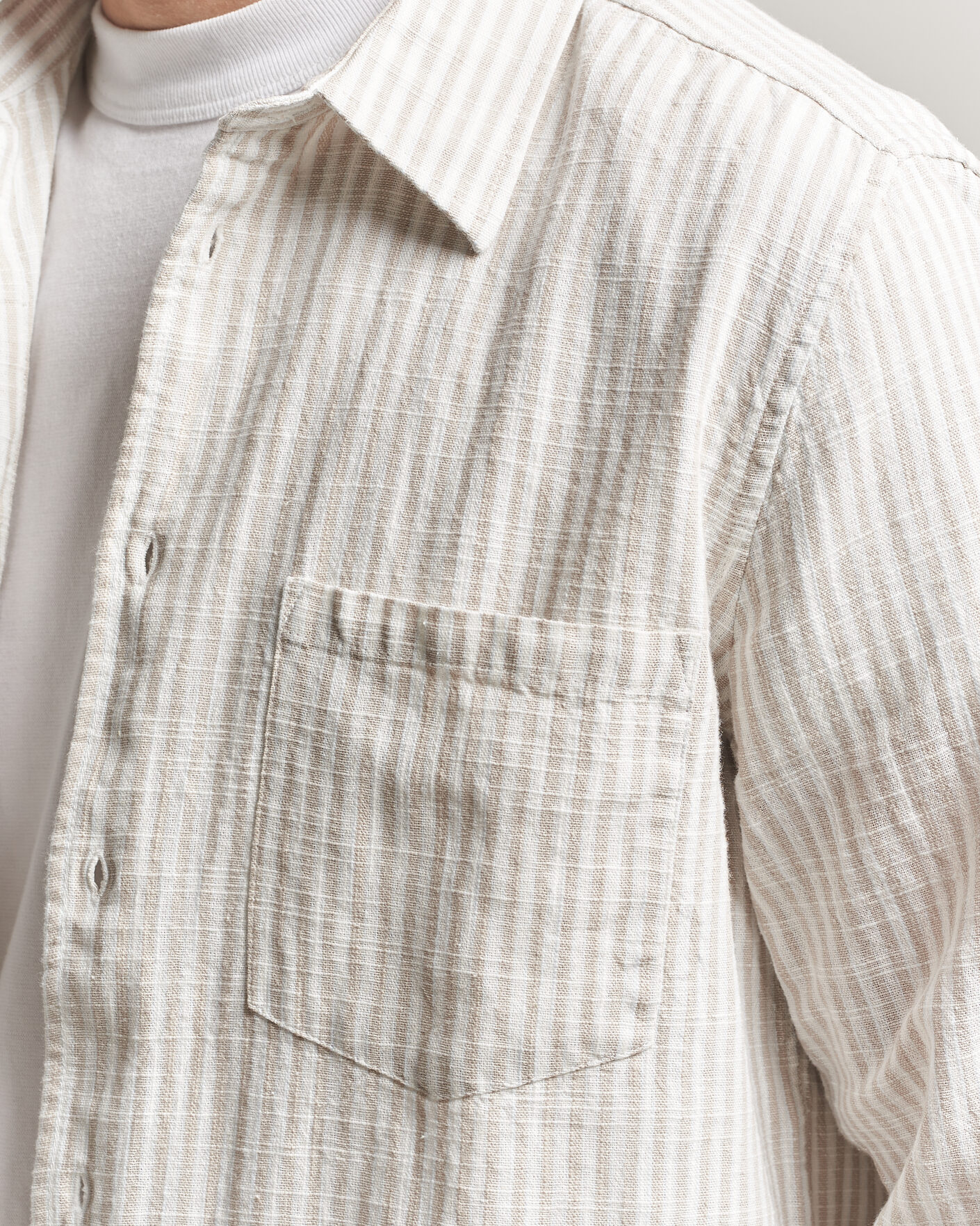 Herren | Hemden | Samsøe Samsøe | Liam Cotton/Linen Striped Shirt Moonstruck
