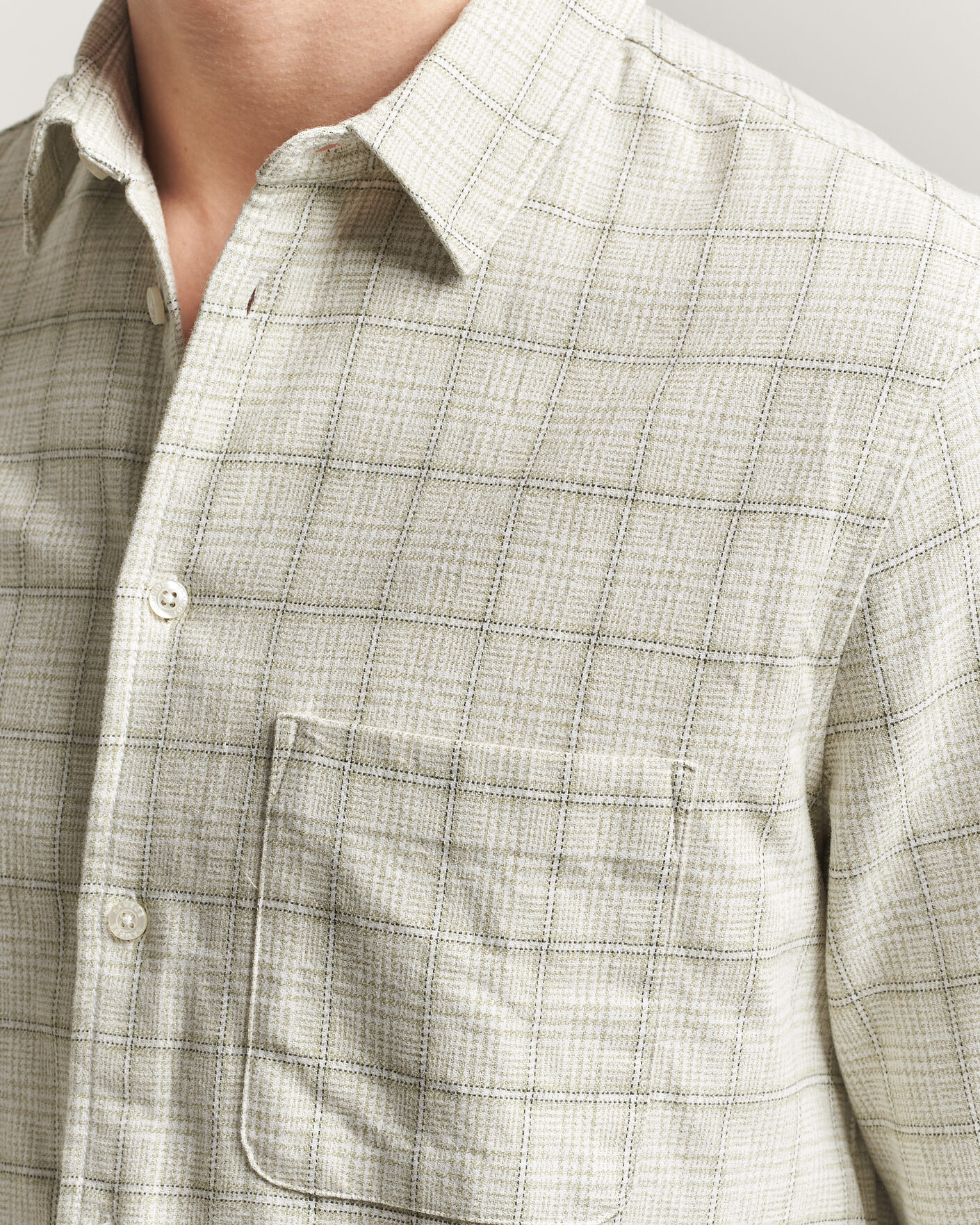 Herren | Hemden | Samsøe Samsøe | Liam Checked Cotton Shirt Off White