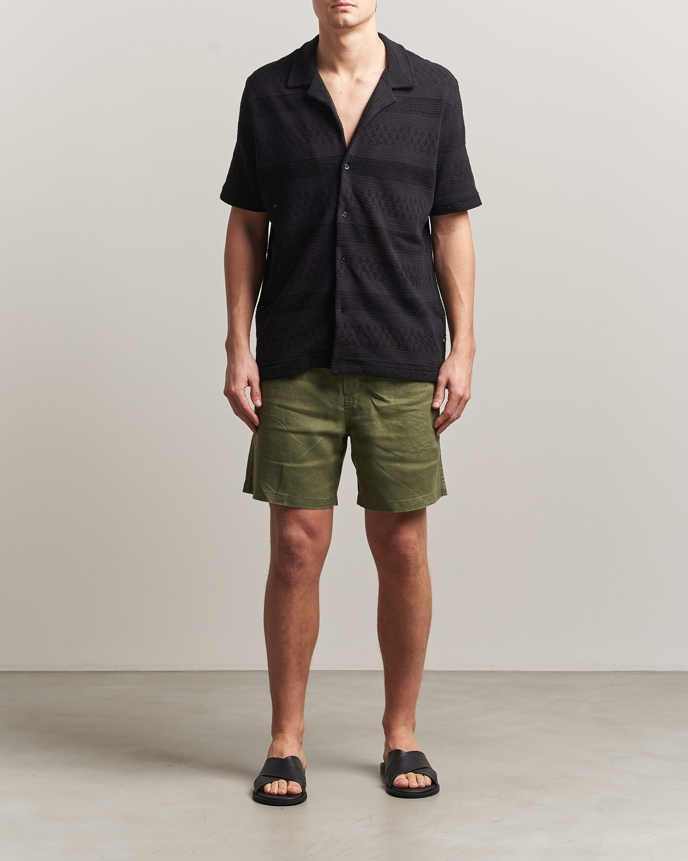 Herren | Hemden | Samsøe Samsøe | Martin Knitted Short Sleeve Shirt Black