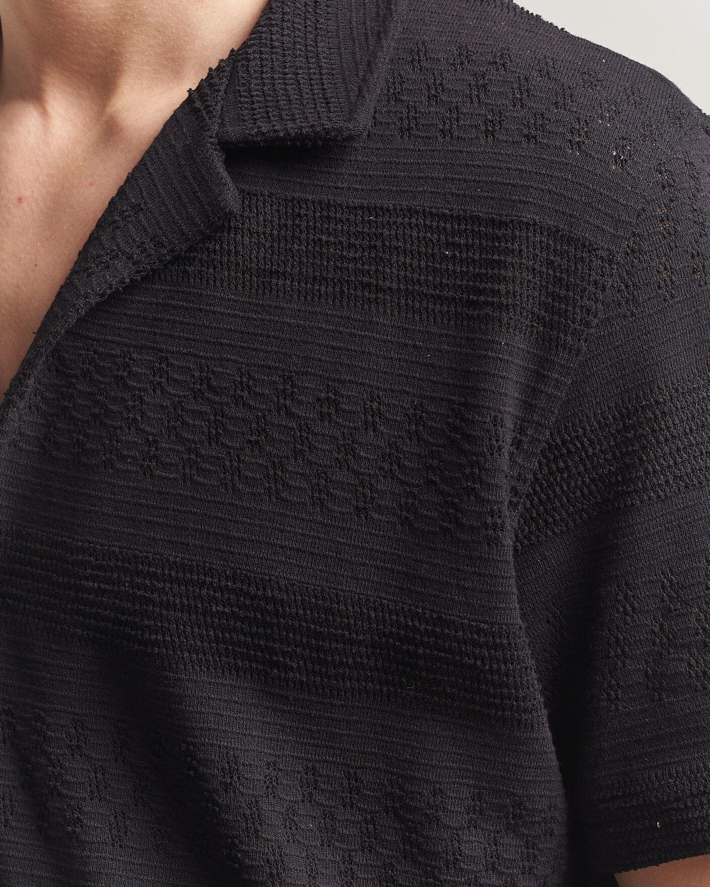 Herren | Hemden | Samsøe Samsøe | Martin Knitted Short Sleeve Shirt Black
