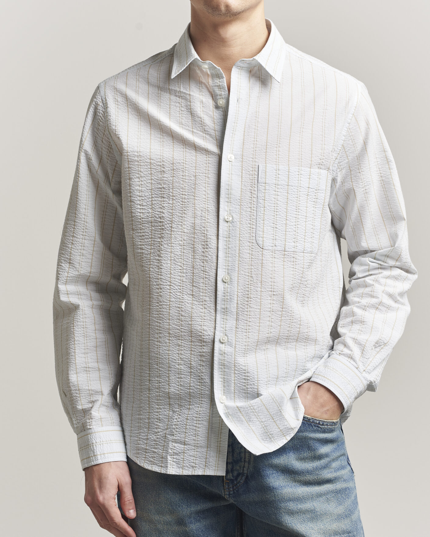 Herren | Hemden | Samsøe Samsøe | Ryan Cotton Striped Shirt Skywriting