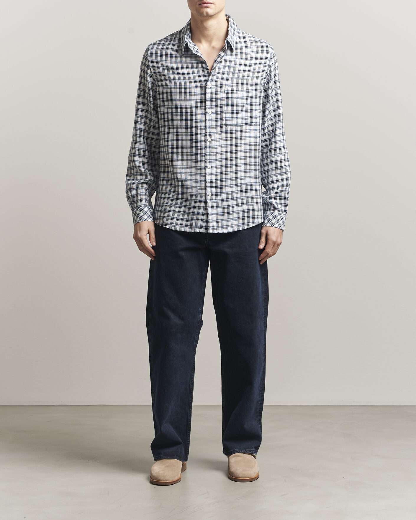 Herren | Hemden | Samsøe Samsøe | Ryan Tencel Checked Shirt Blue
