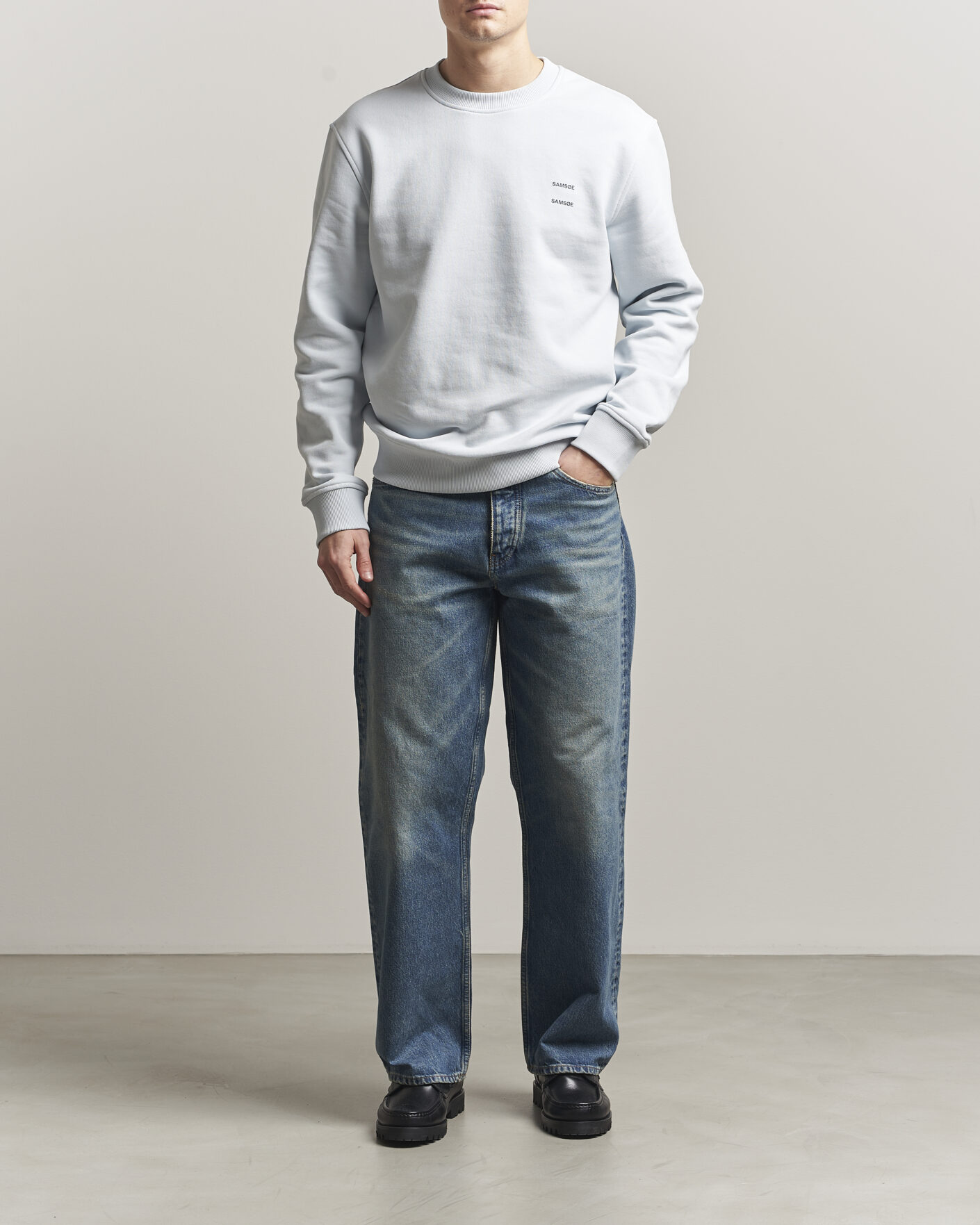 Herren | Pullover | Samsøe Samsøe | Joel Organic Cotton Sweatshirt Skywriting