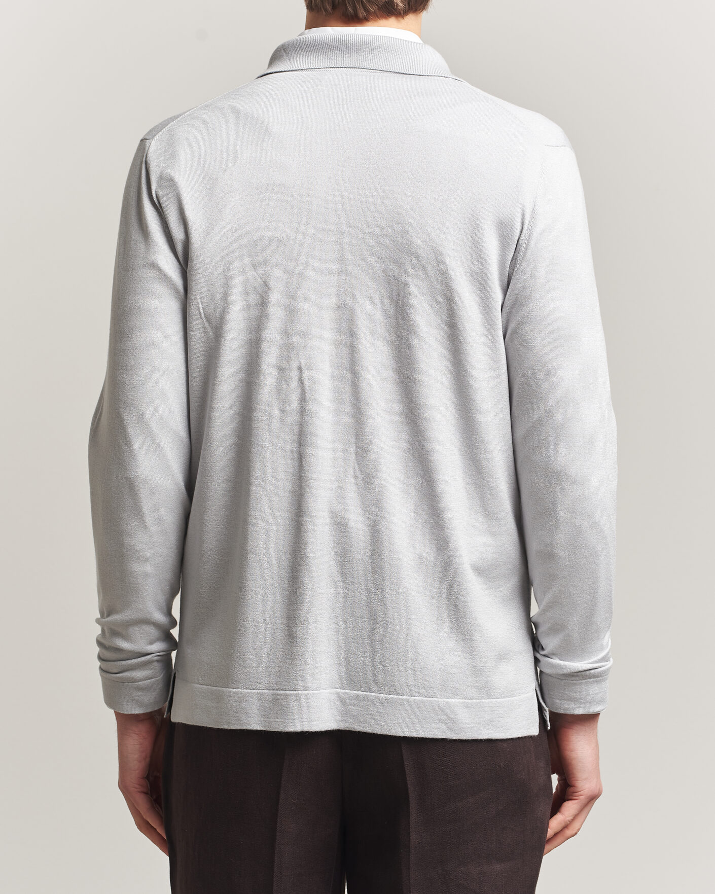 Herren | Pullover | Stenströms | Silk/Cashmere Cardigan Light Grey