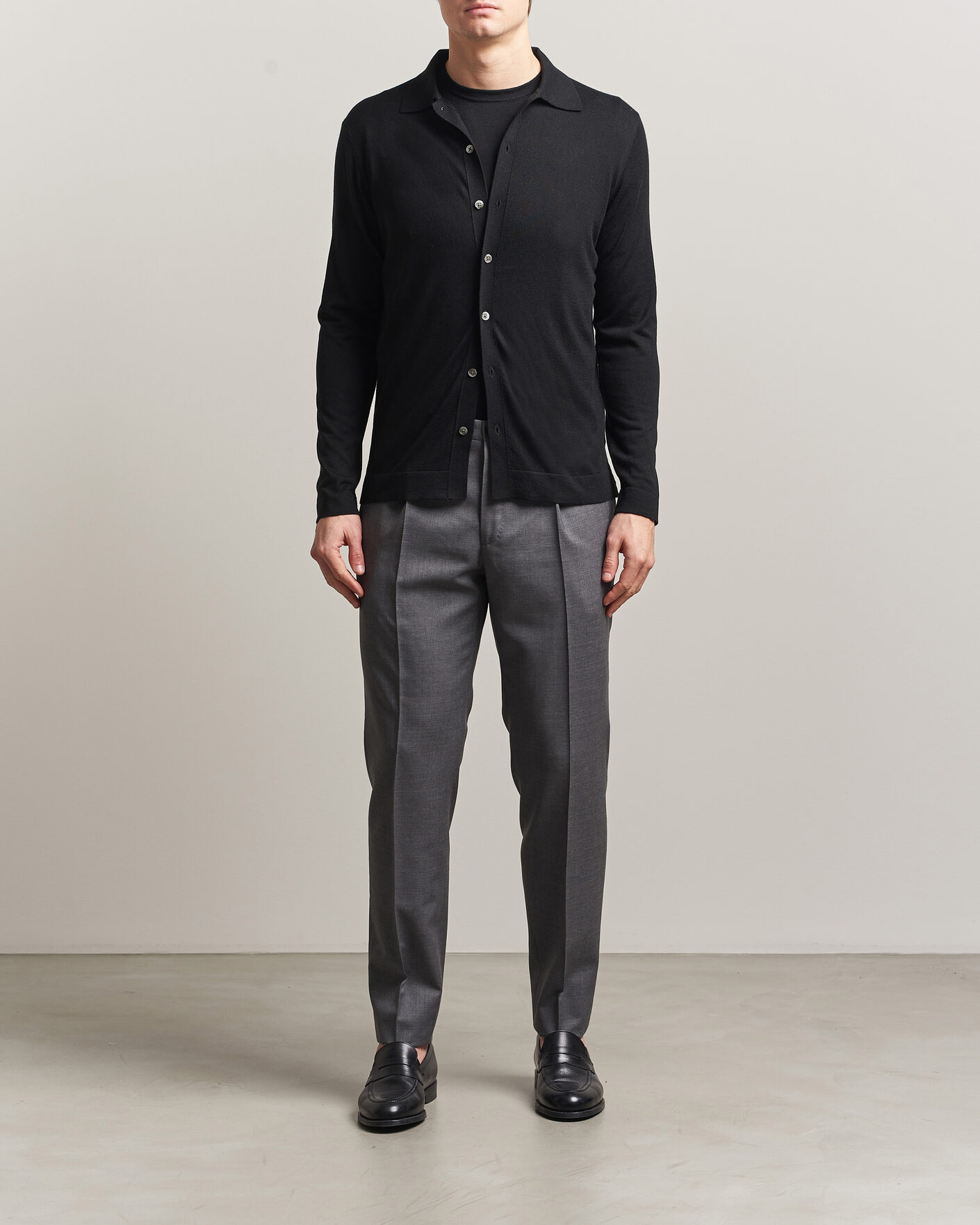 Herren | Pullover | Stenströms | Silk/Cashmere Cardigan Black