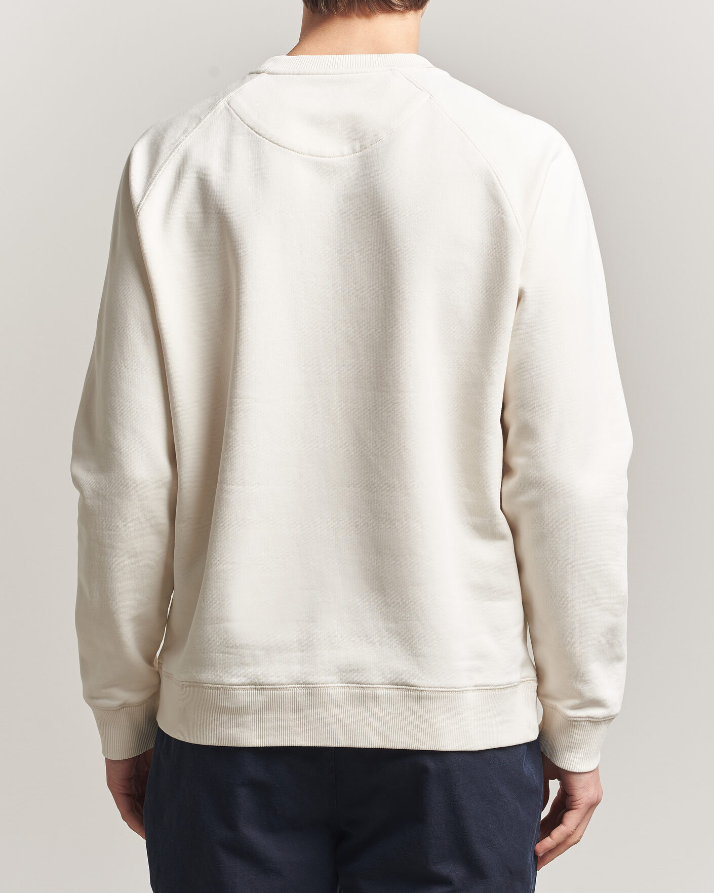 Herren | Pullover | Stenströms | Raglan Crew Logo Sweater White