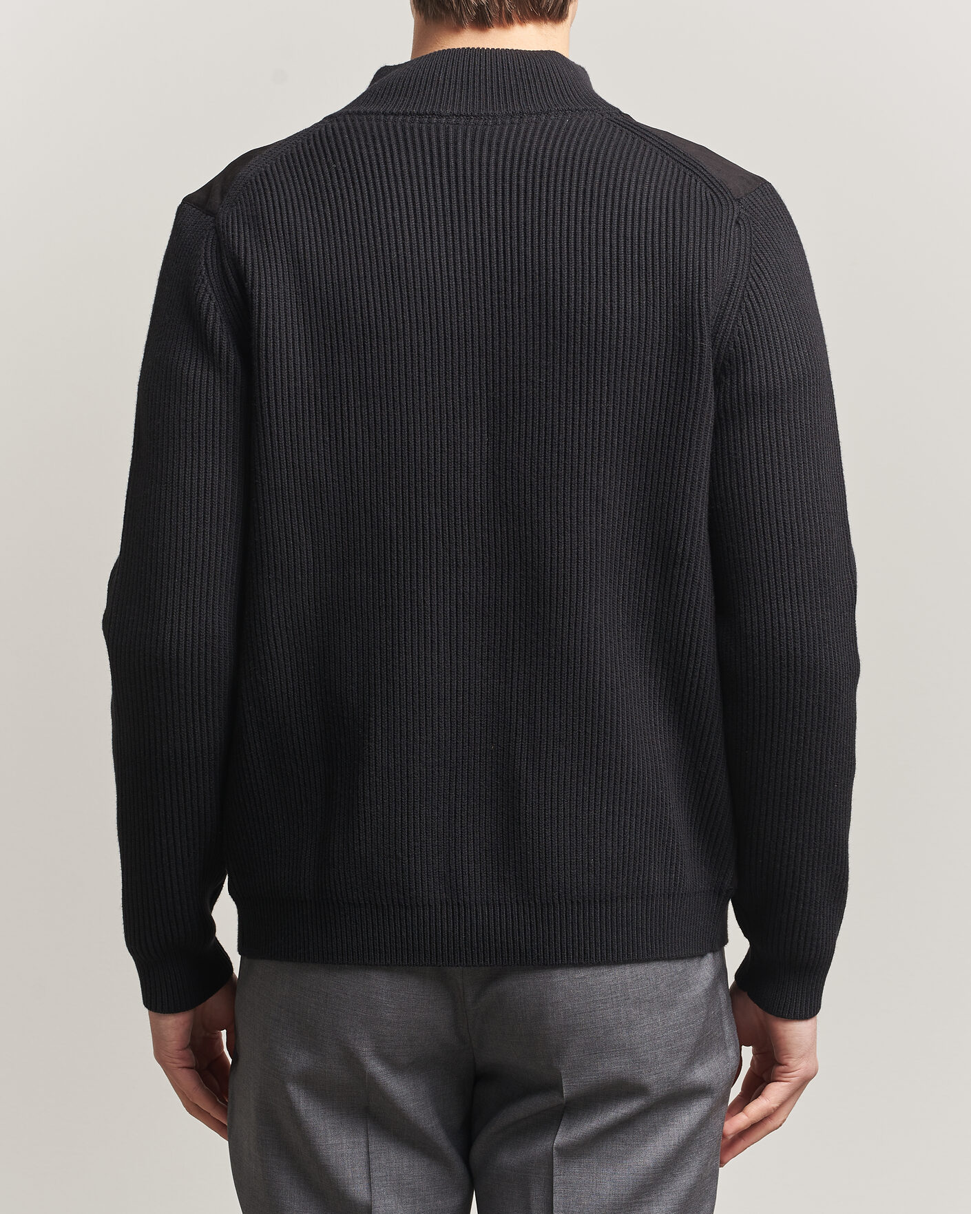 Herren | Pullover | Stenströms | Knitted Hybrid Buttoned Alcantara Cardigan Black