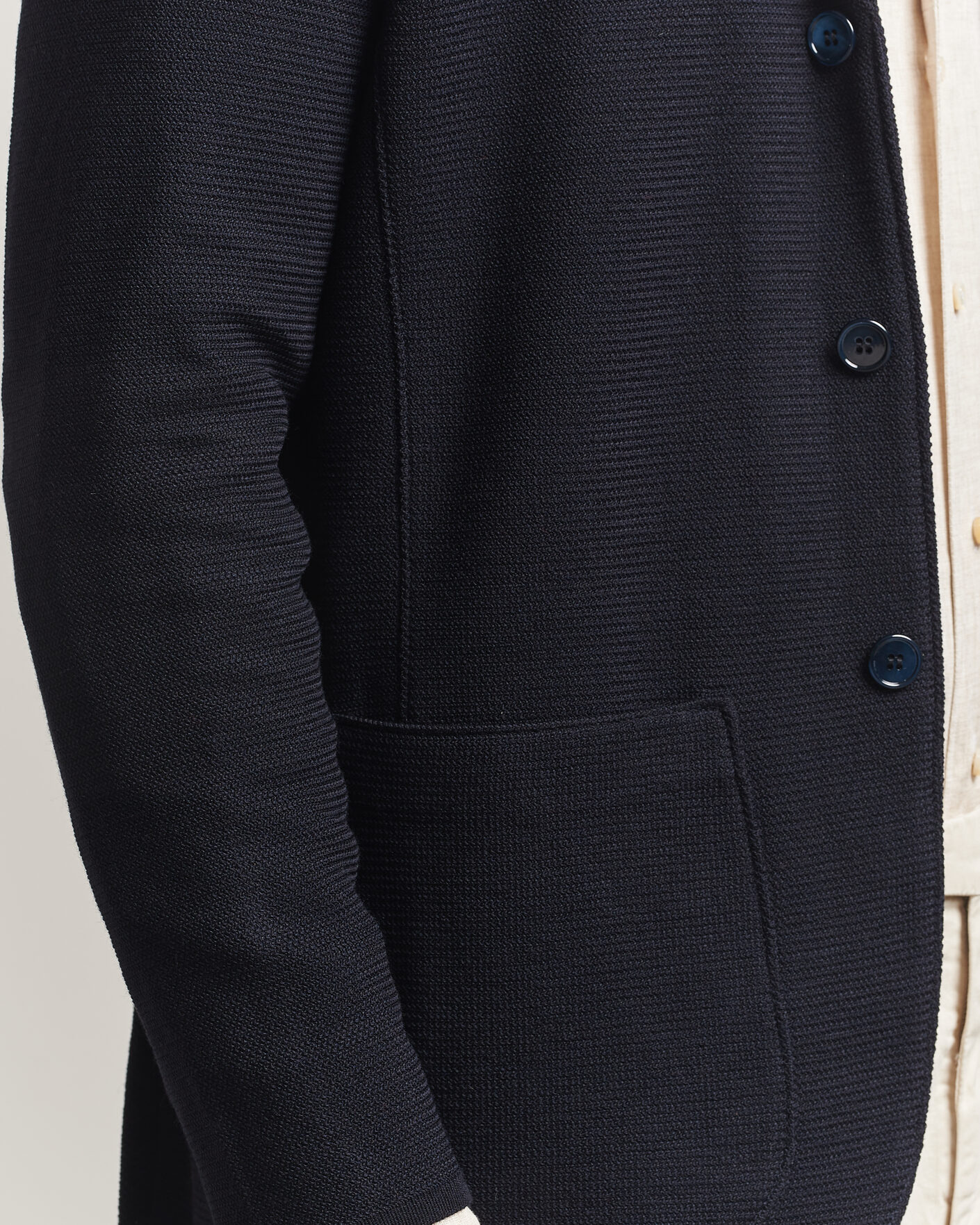 Herren | Sakkos | Stenströms | Milano Knitted Textured Blazer Navy