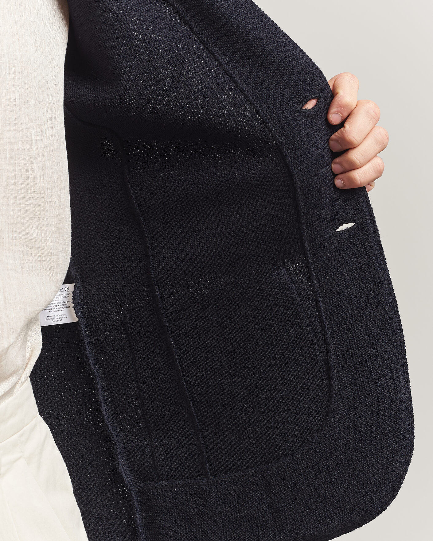 Herren | Sakkos | Stenströms | Milano Knitted Textured Blazer Navy