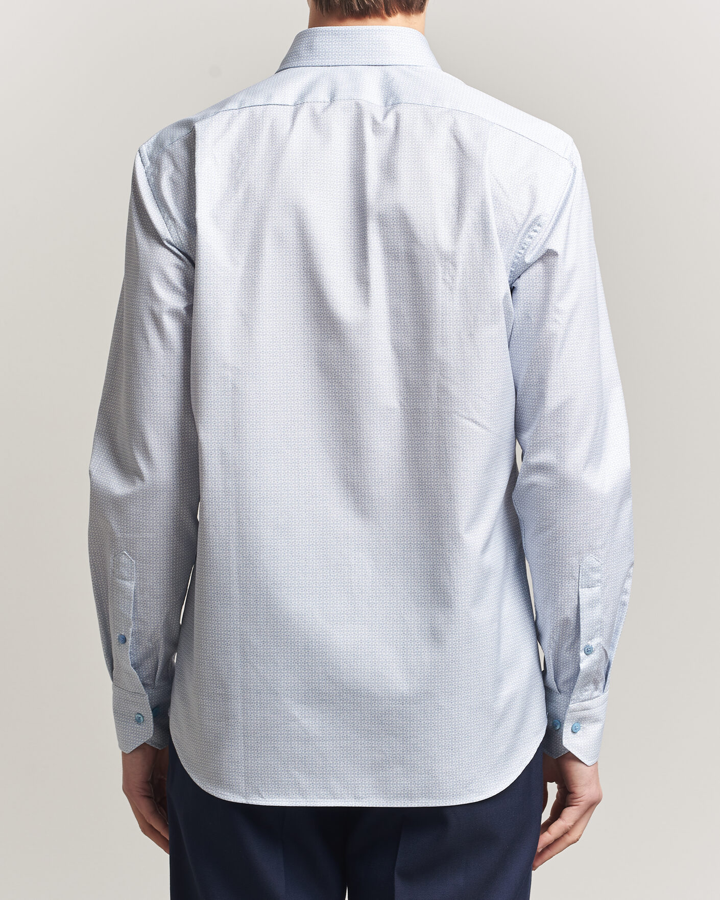 Herren | Hemden | Stenströms | Regular Fit Micro Printed Twill Shirt Light Blue