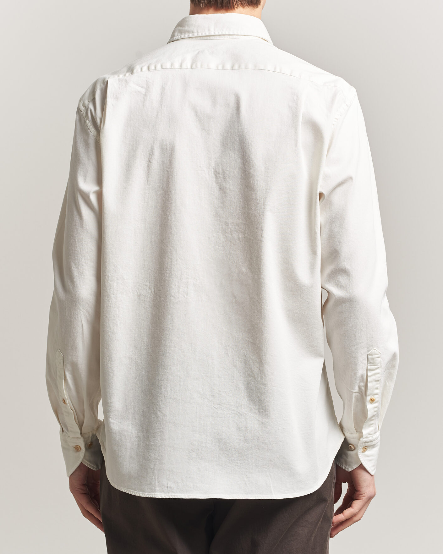 Herren | Hemden | Stenströms | Regular Fit Garment Washed Denim Shirt White