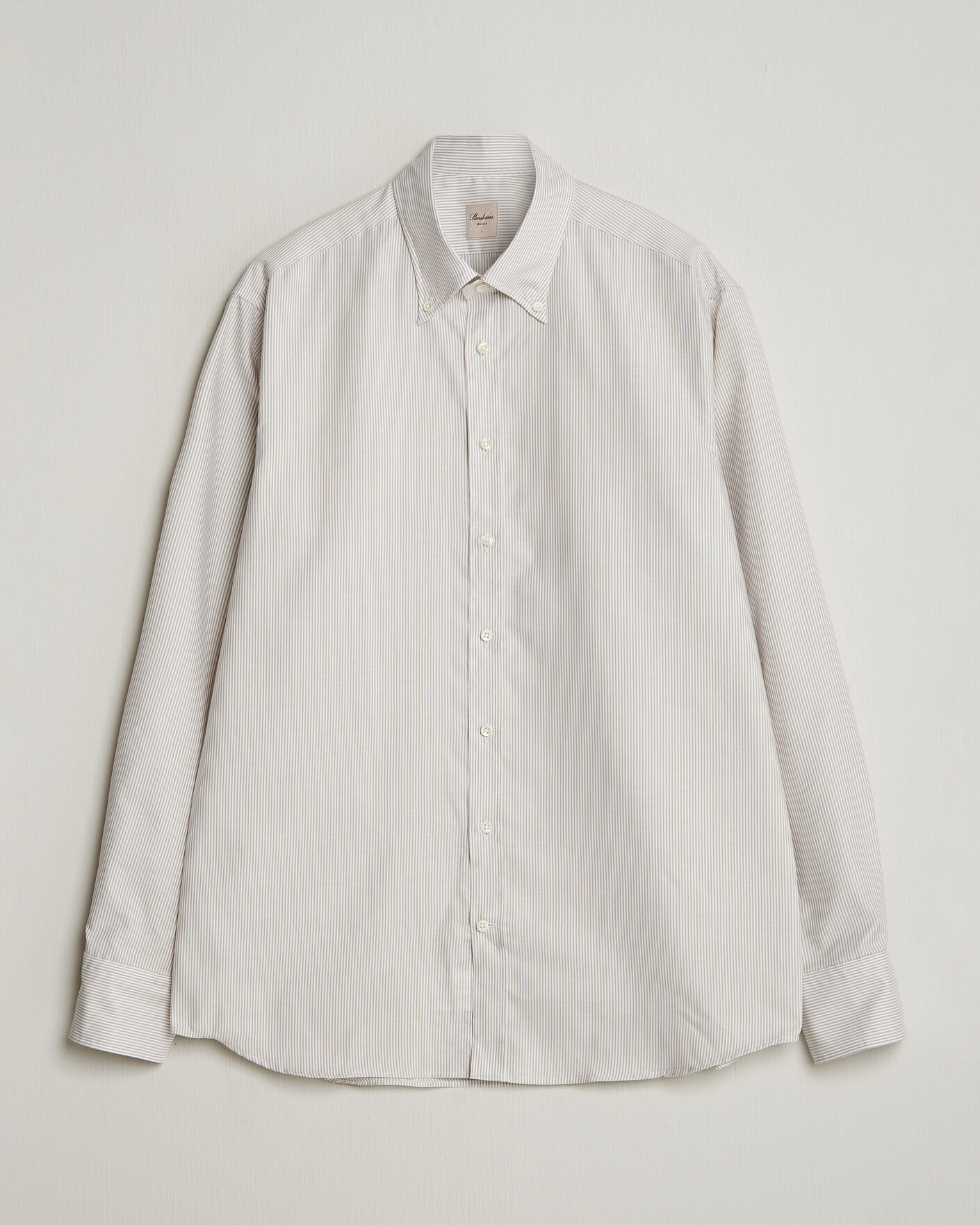 Herren | Hemden | Stenströms | Regular Fit Thin Striped Oxford Shirt Beige