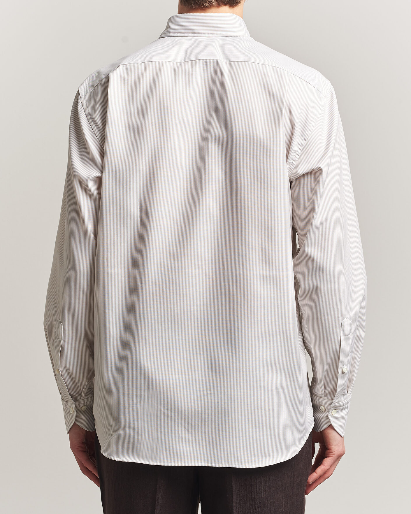 Herren | Hemden | Stenströms | Regular Fit Thin Striped Oxford Shirt Beige