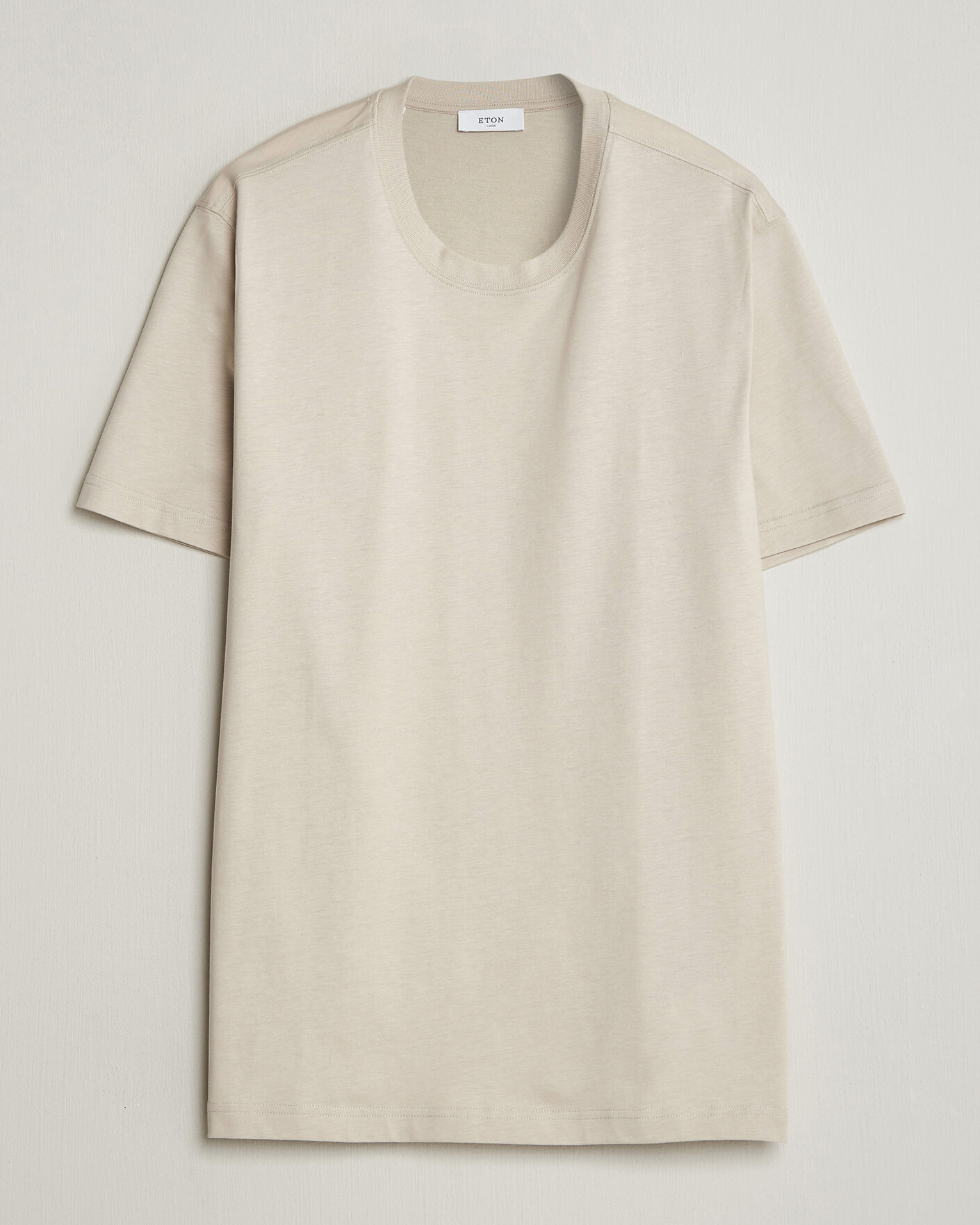 Herren | T-Shirts | Eton | Supima Cotton Crew Neck T-Shirt Beige