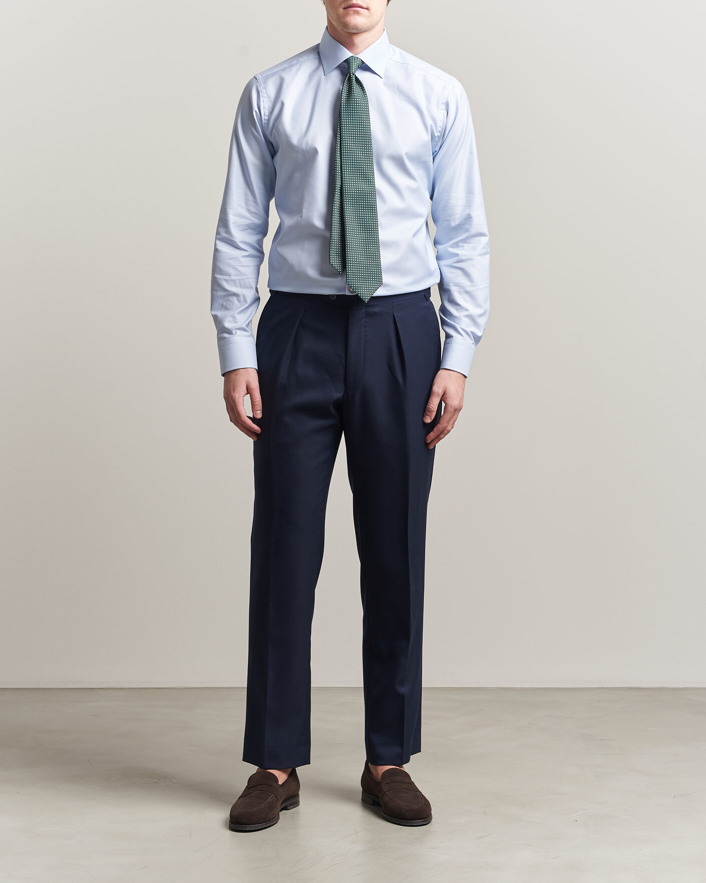 Herren | Hemden | Eton | Slim Fit Signature Twill Houndstooth Shirt Light Blue