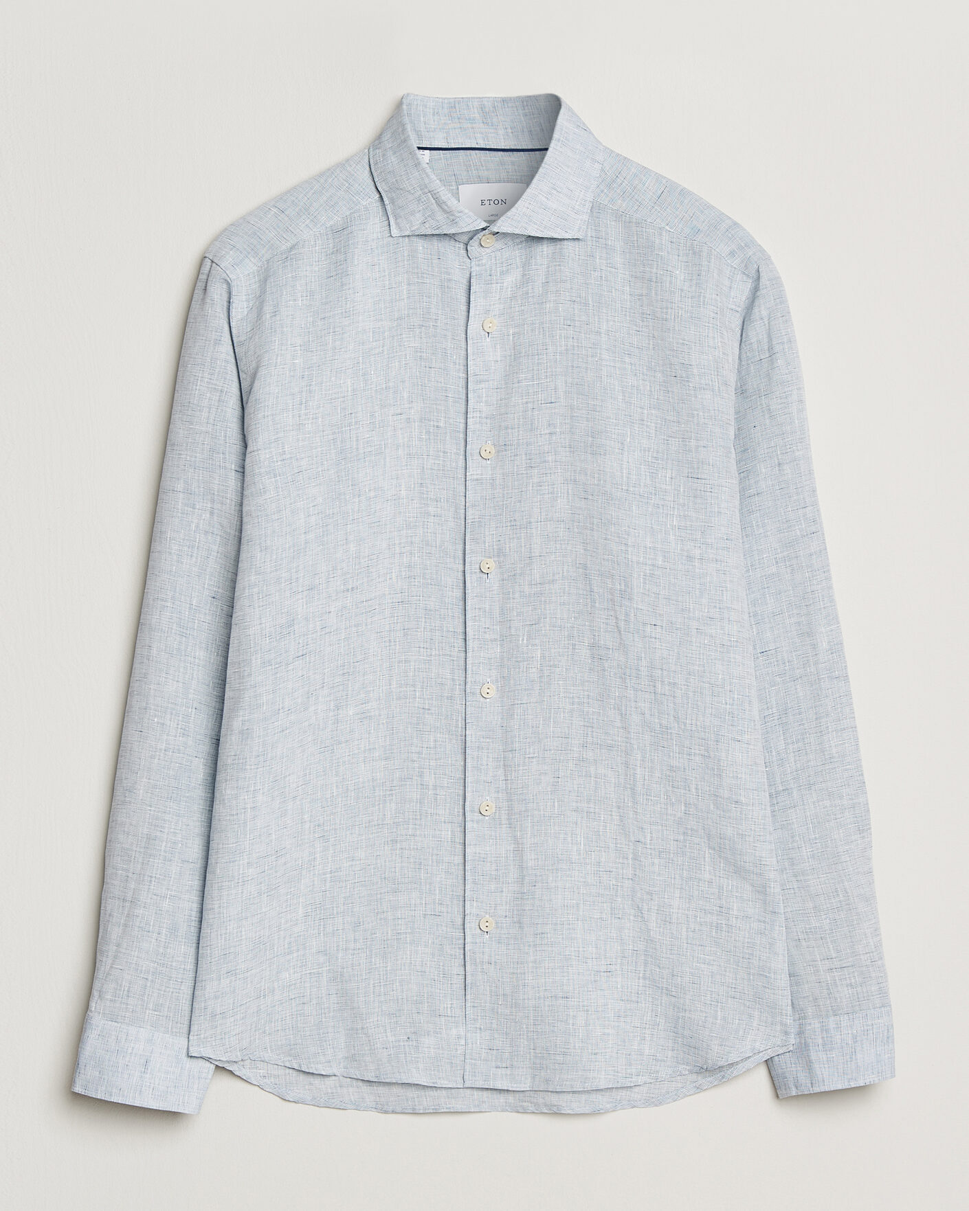 Herren | Hemden | Eton | Casual Fit Linen Shirt Light Blue
