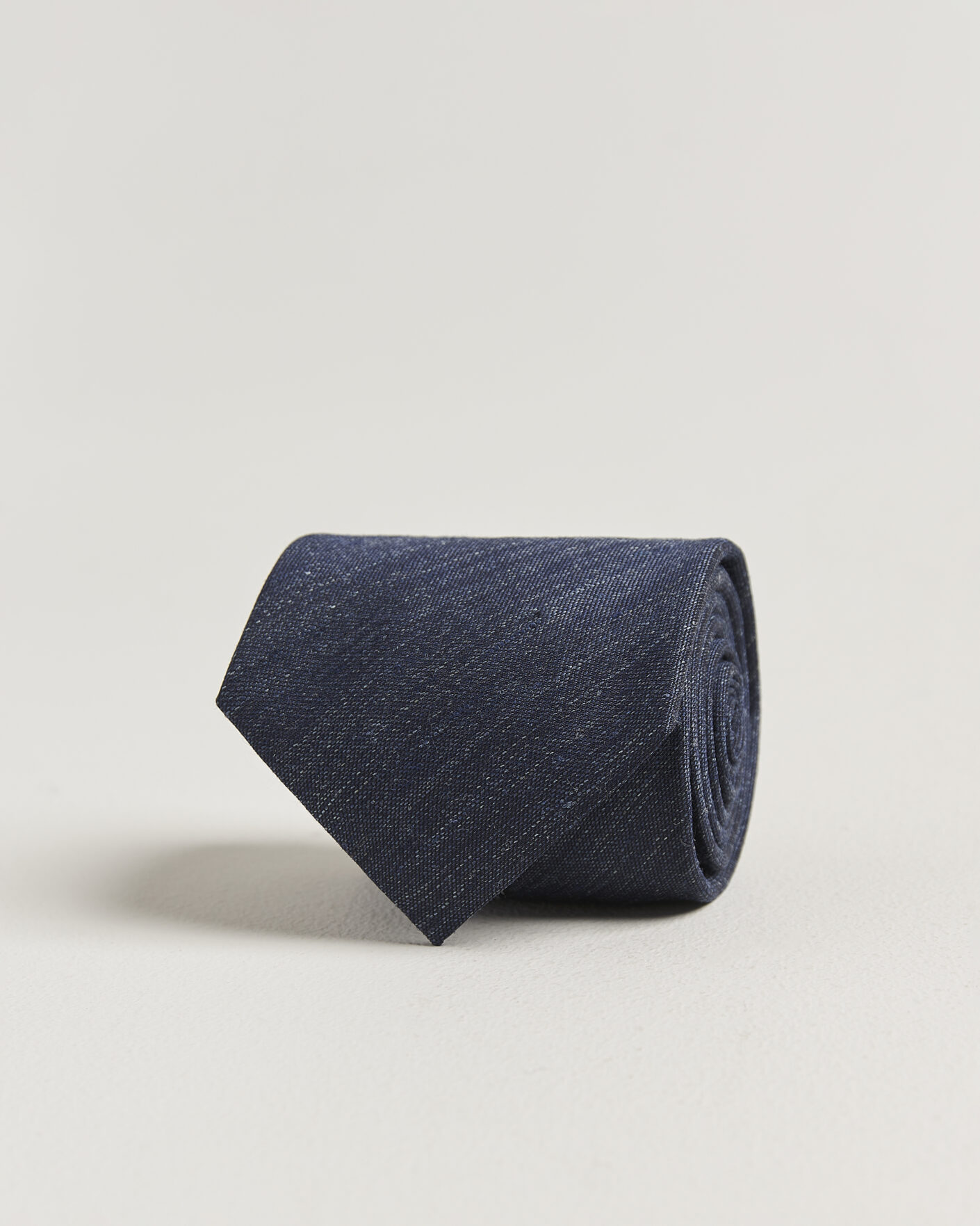 Herren | Krawatten | Eton | Linen Silk Tie Navy Blue