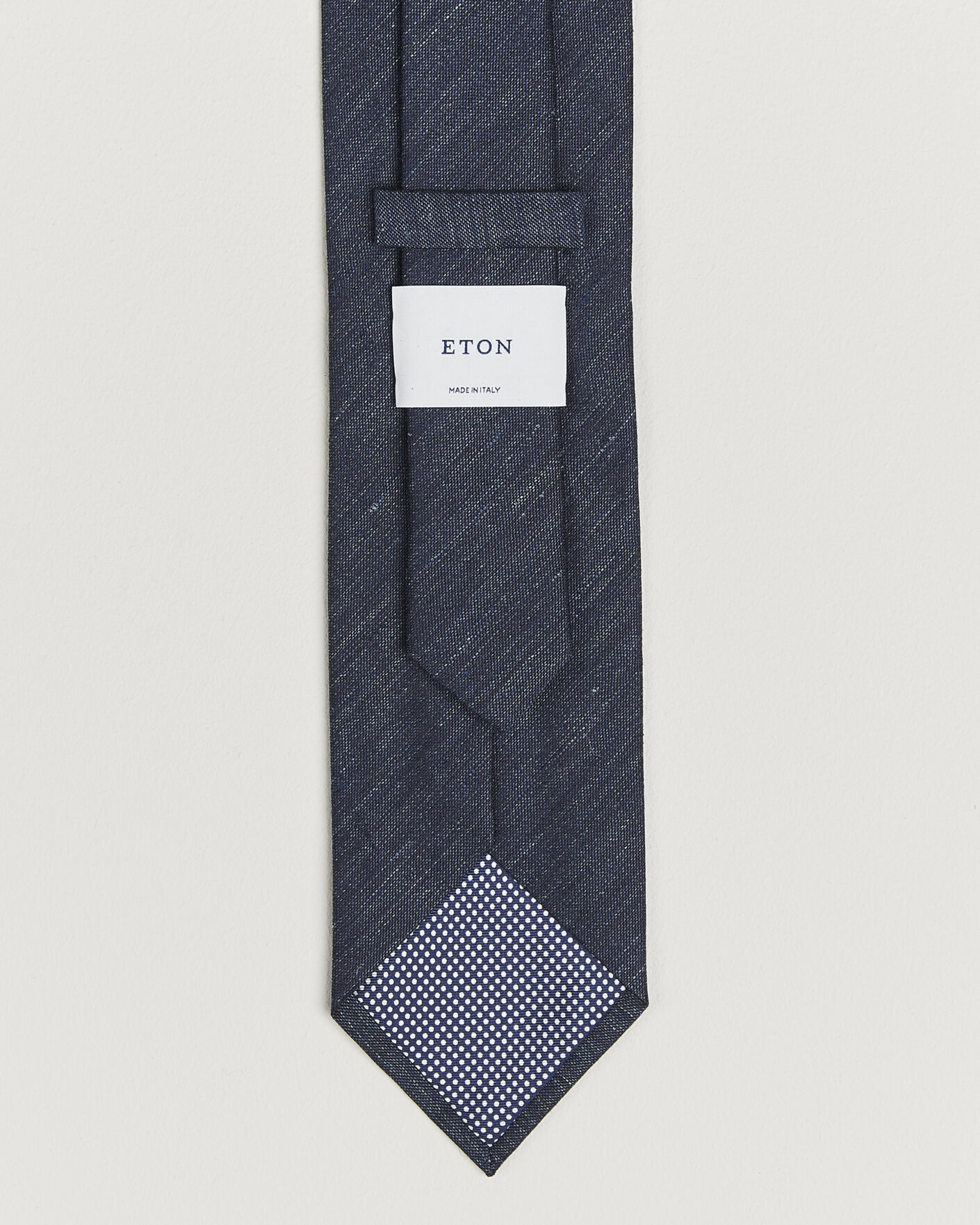 Herren | Krawatten | Eton | Linen Silk Tie Navy Blue