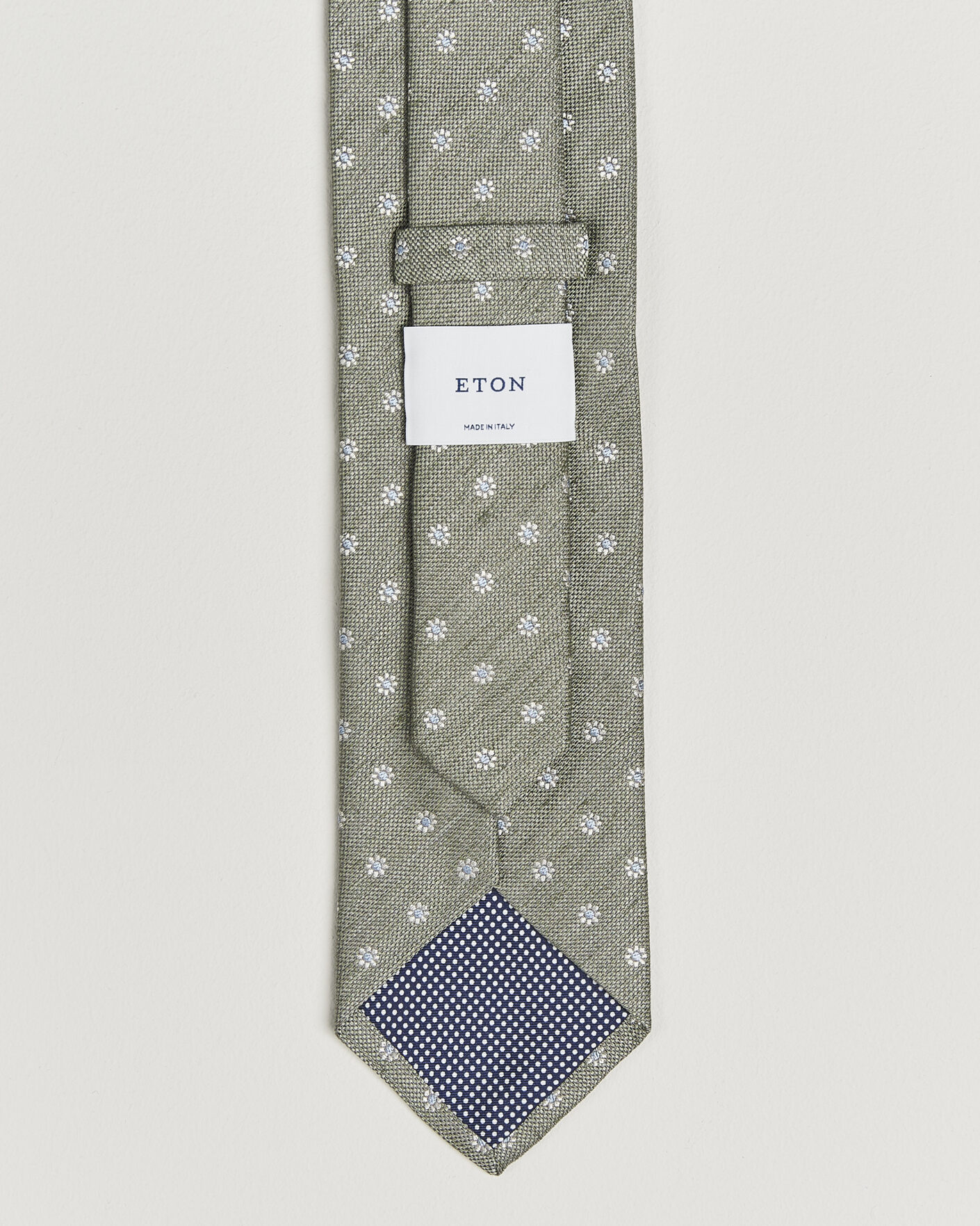 Herren | Krawatten | Eton | Floral Linen Silk Tie Light Green