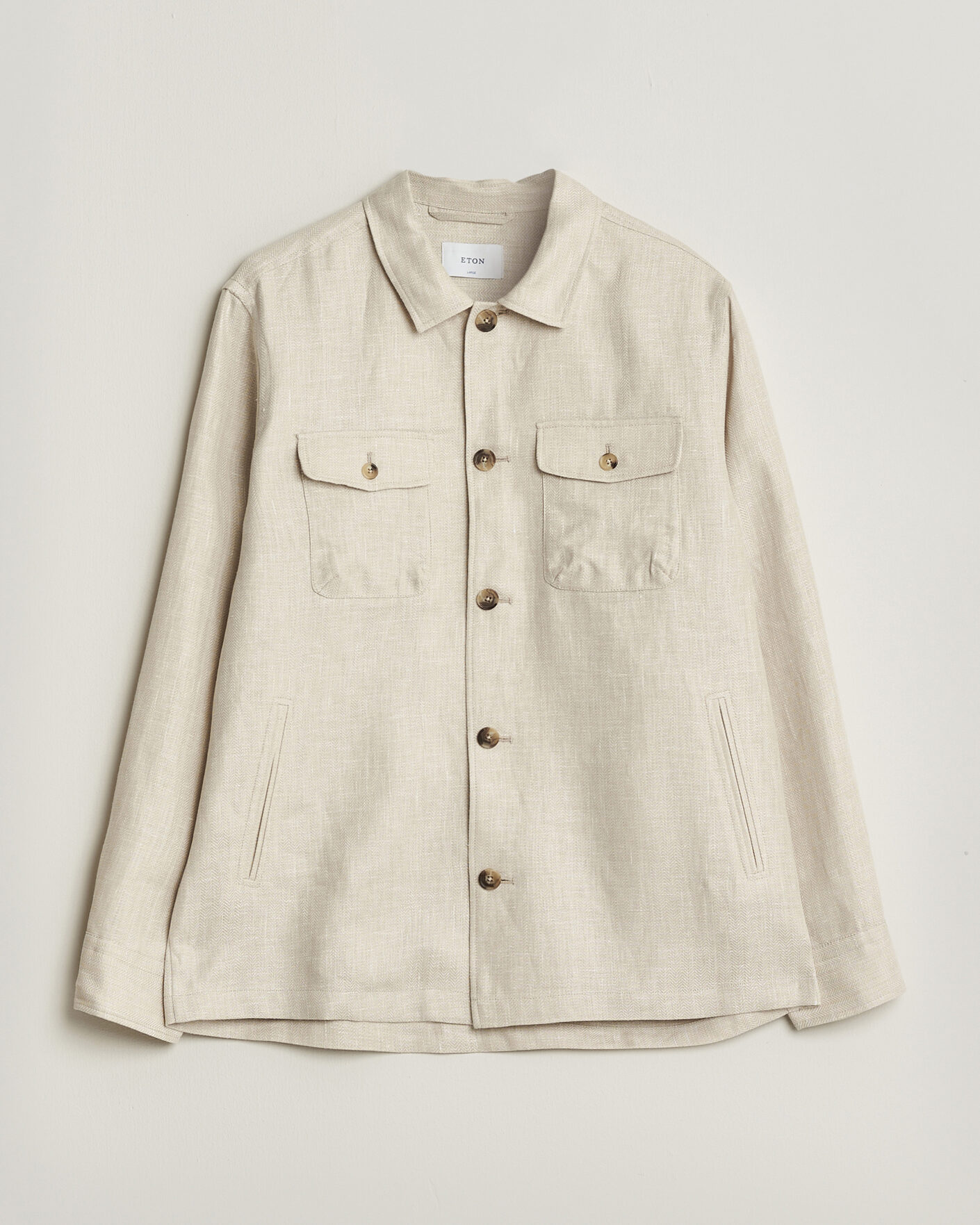 Herren | Jacken | Eton | Four Pocket Linen Lyocell Shirt Jacket Off White