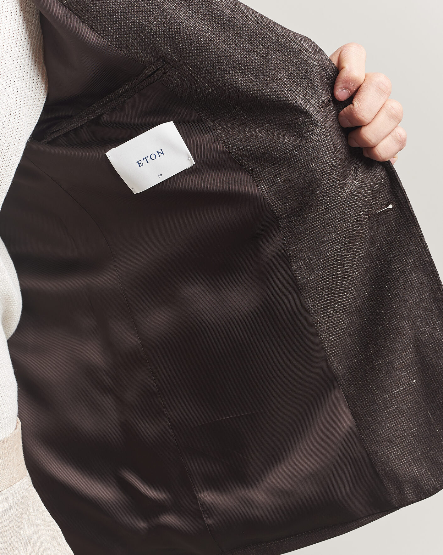 Herren | Sakkos | Eton | Wool Silk Soft Blazer Dark Brown