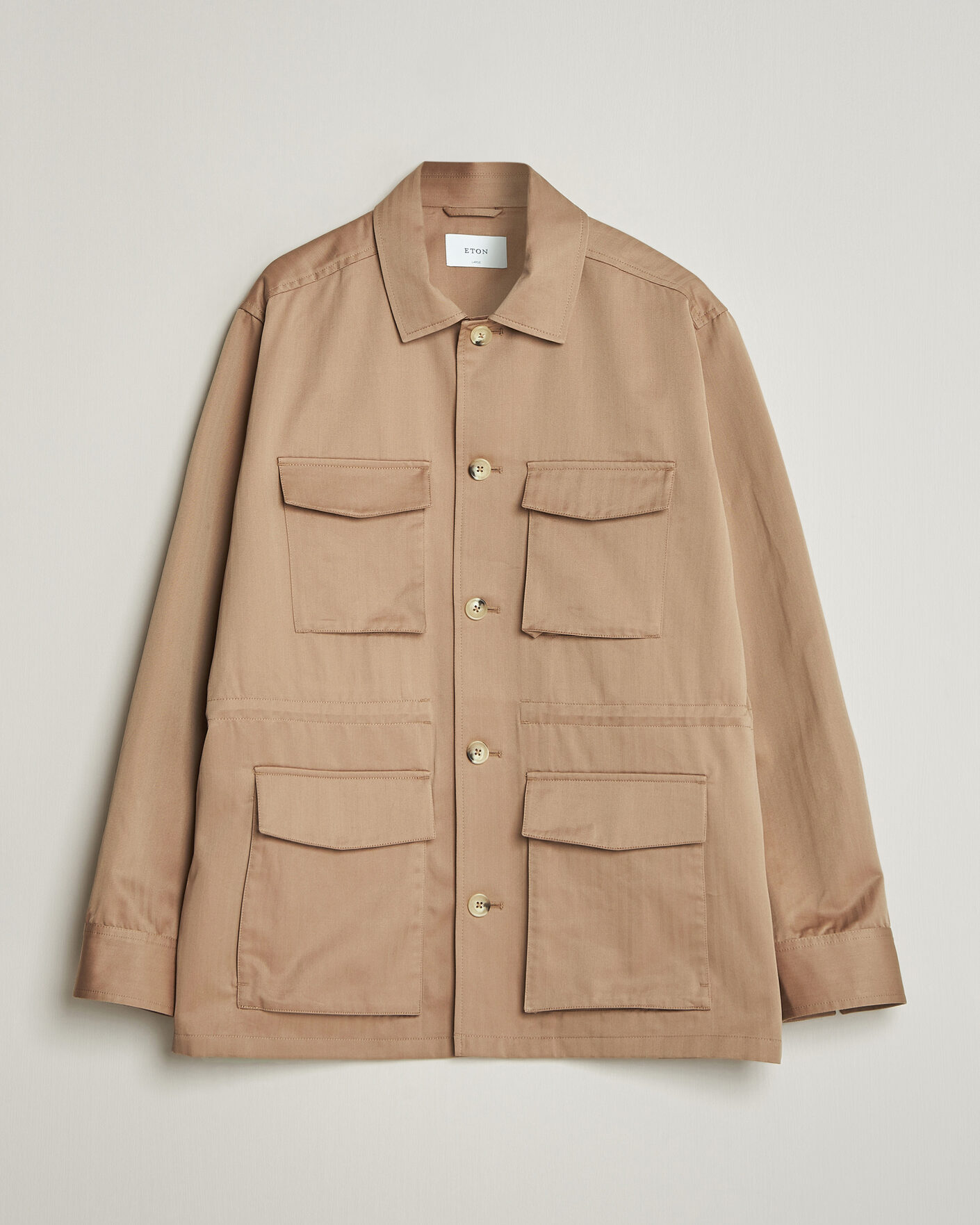 Herren | Jacken | Eton | Cotton Safari Drawstring Jacket Beige