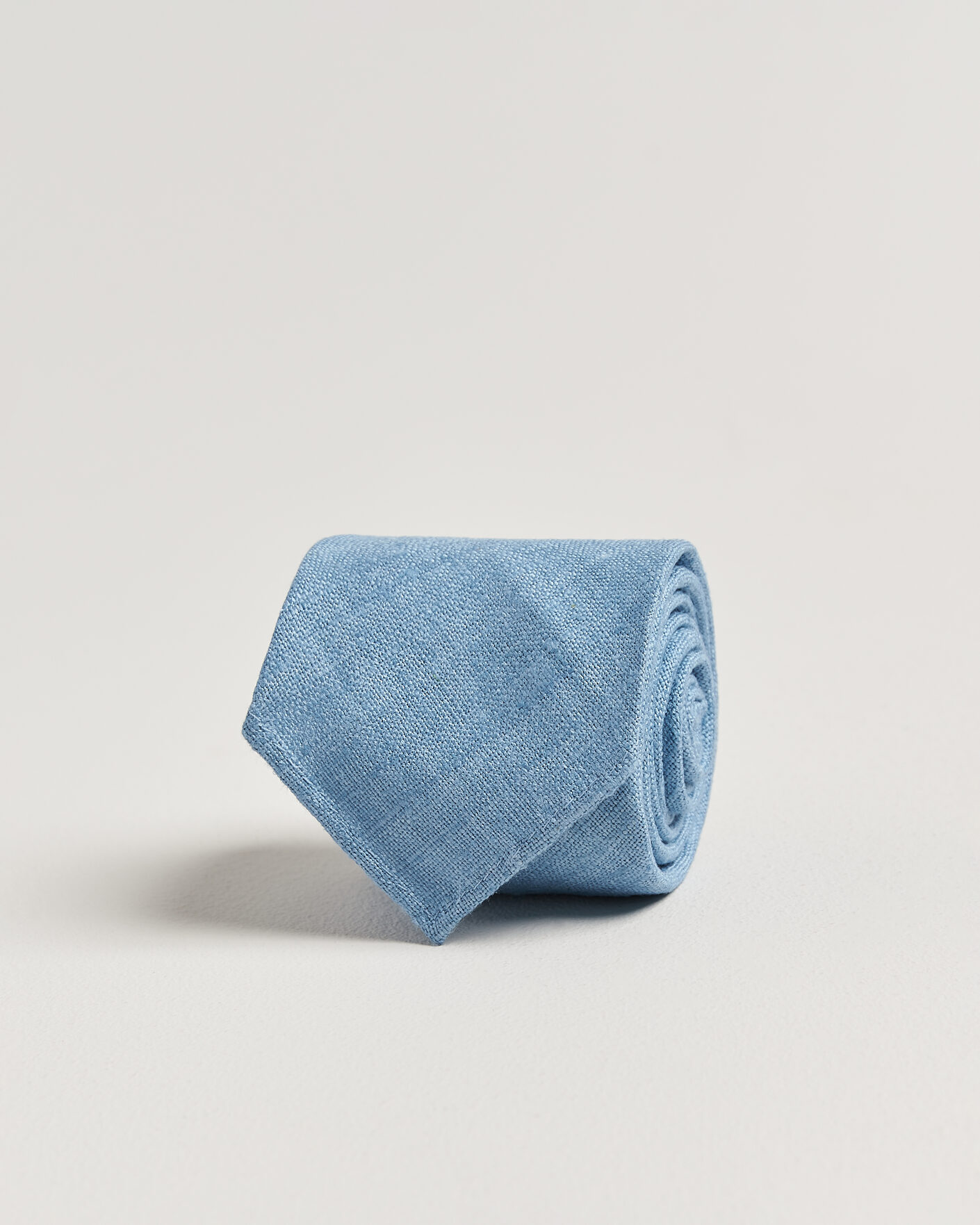 Herren | Krawatten | Drake's | Silk Tussah Handrolled Tie Sky Blue