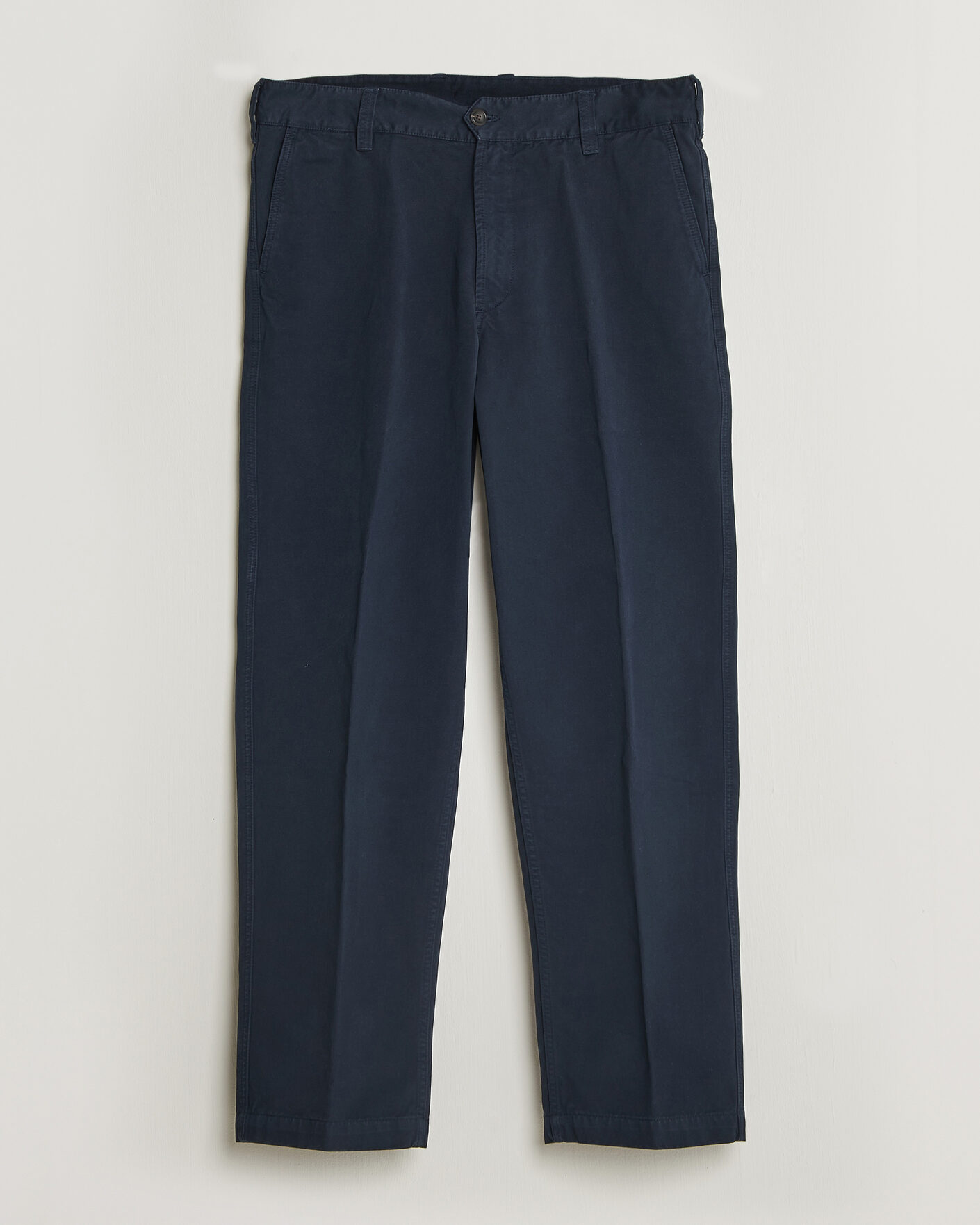 Herren | Hosen | Drake's | Peached Flat Front Cotton Chino Navy