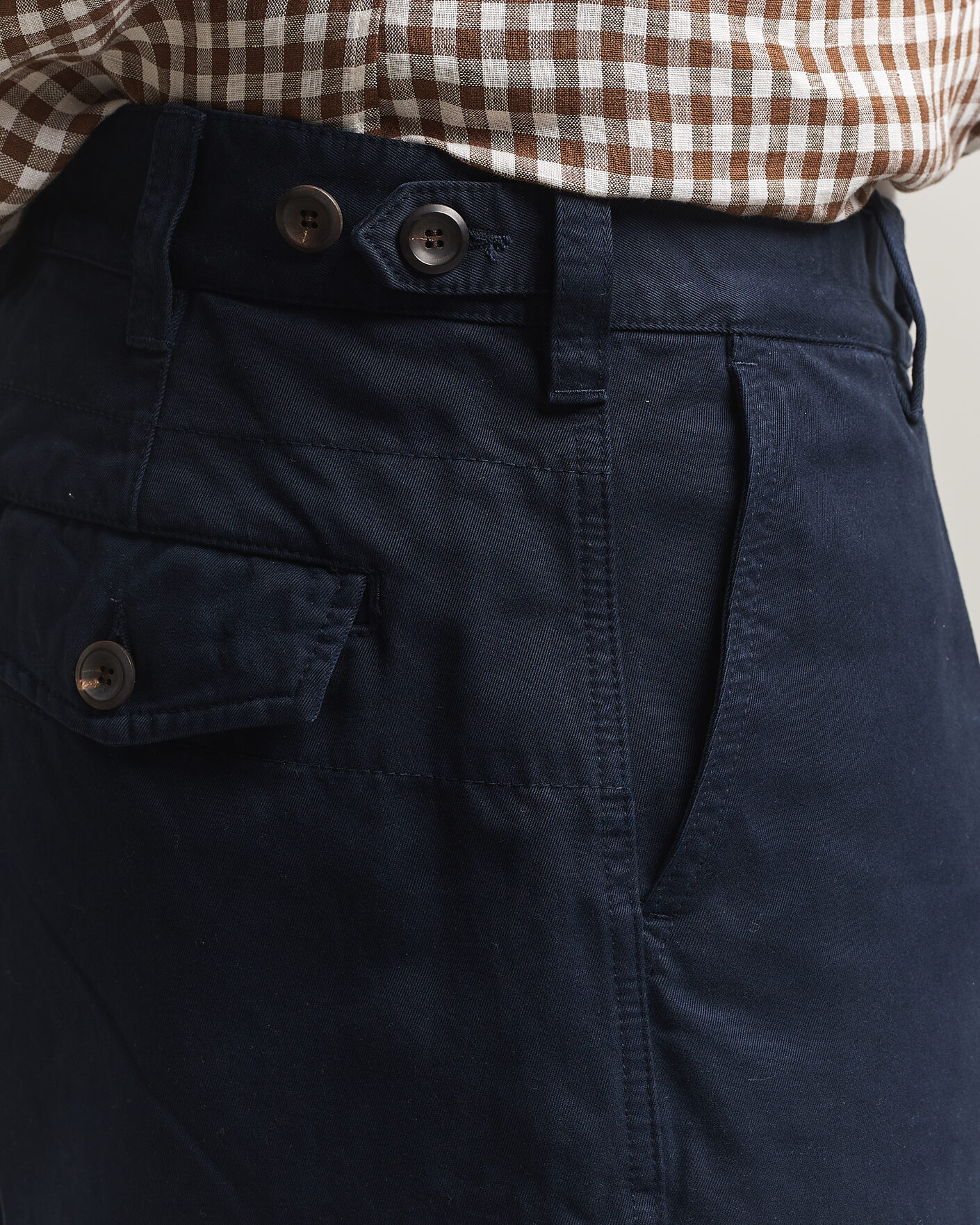 Herren | Hosen | Drake's | Peached Flat Front Cotton Chino Navy