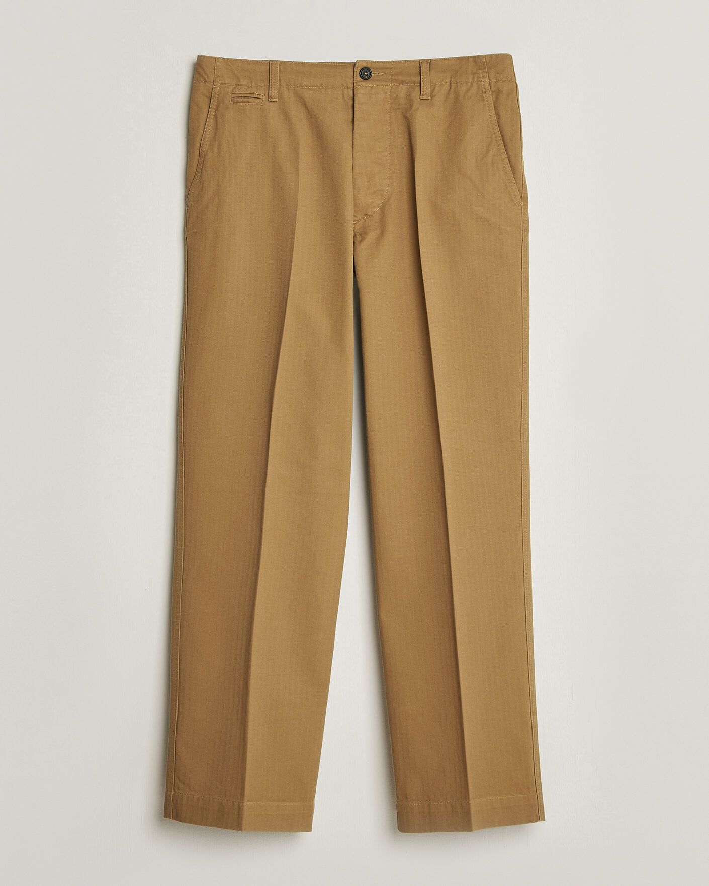 Herren | Hosen | Drake's | Herringbone Wide Leg Chino Khaki