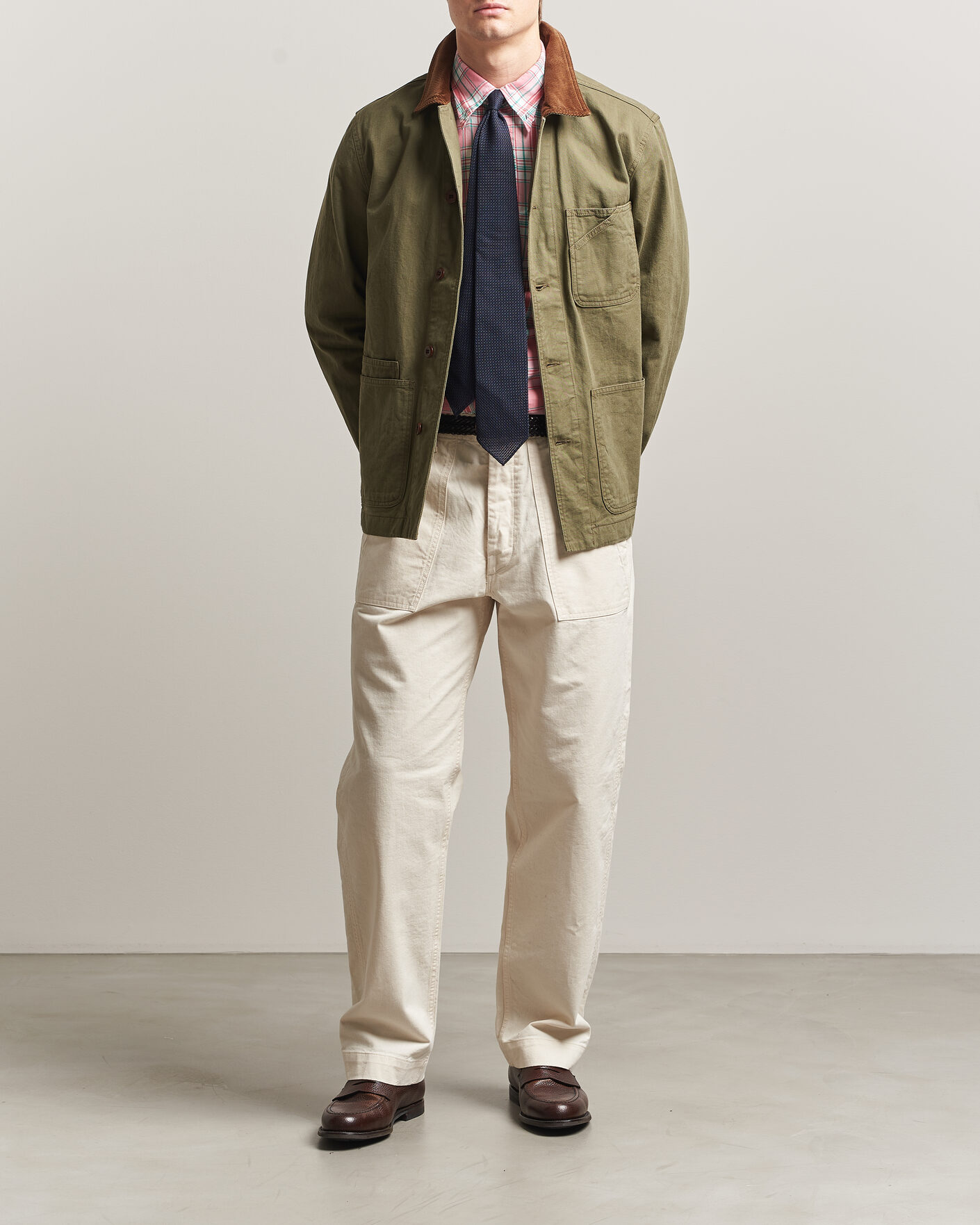Herren | Hosen | Drake's | Twill Fatigue Trousers Ecru