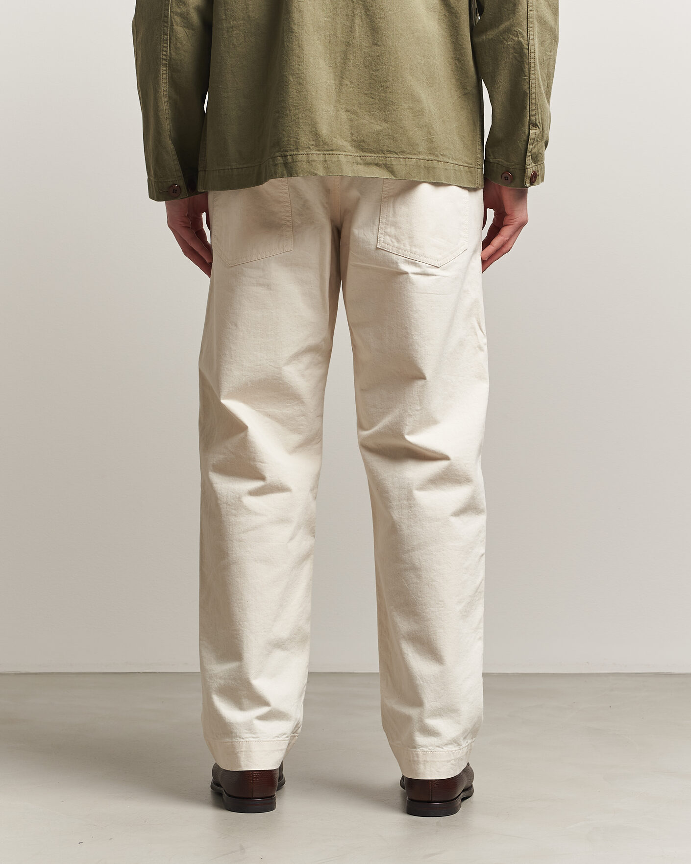 Herren | Hosen | Drake's | Twill Fatigue Trousers Ecru