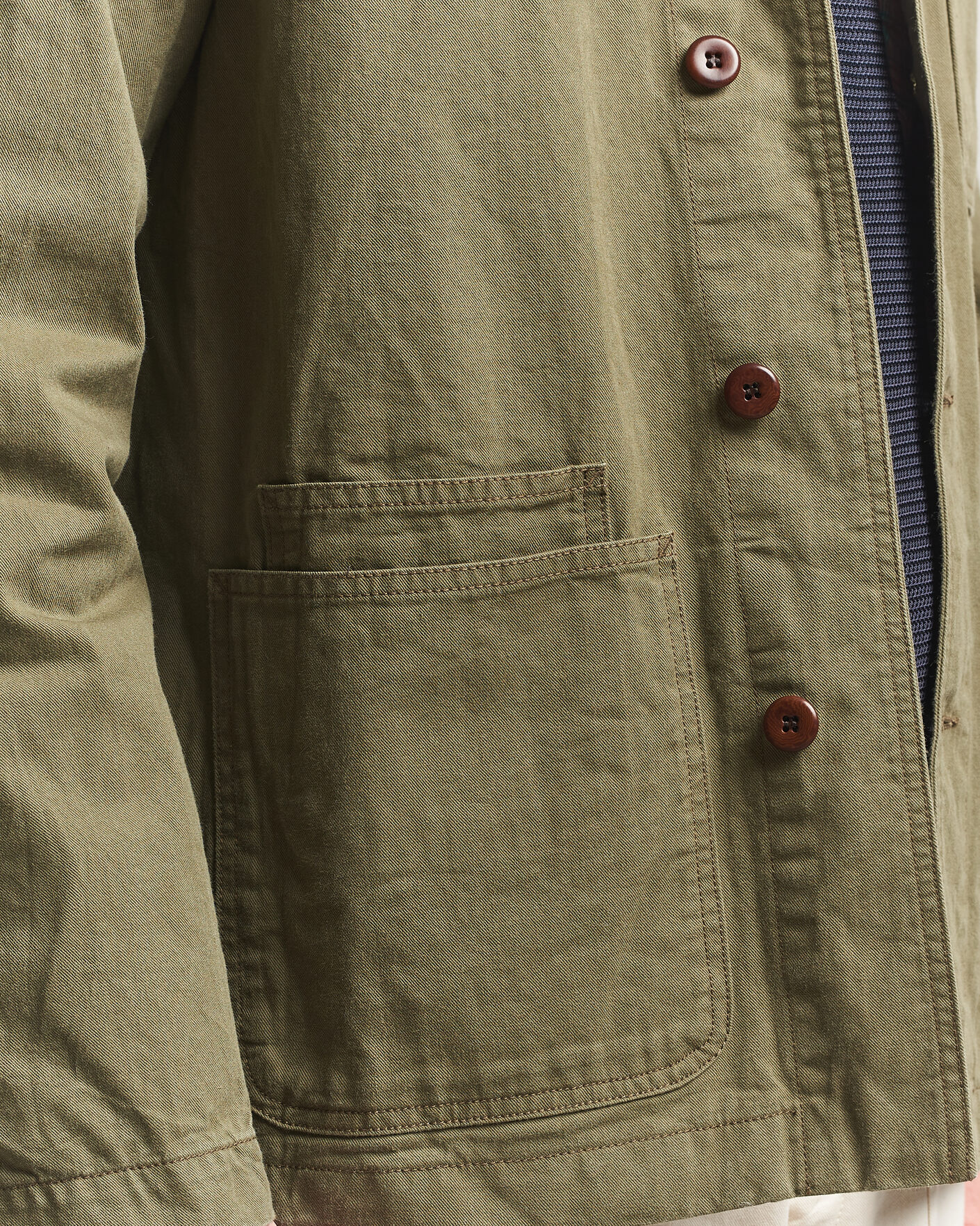 Herren | Jacken | Drake's | Twill Fatigue Jacket Khaki