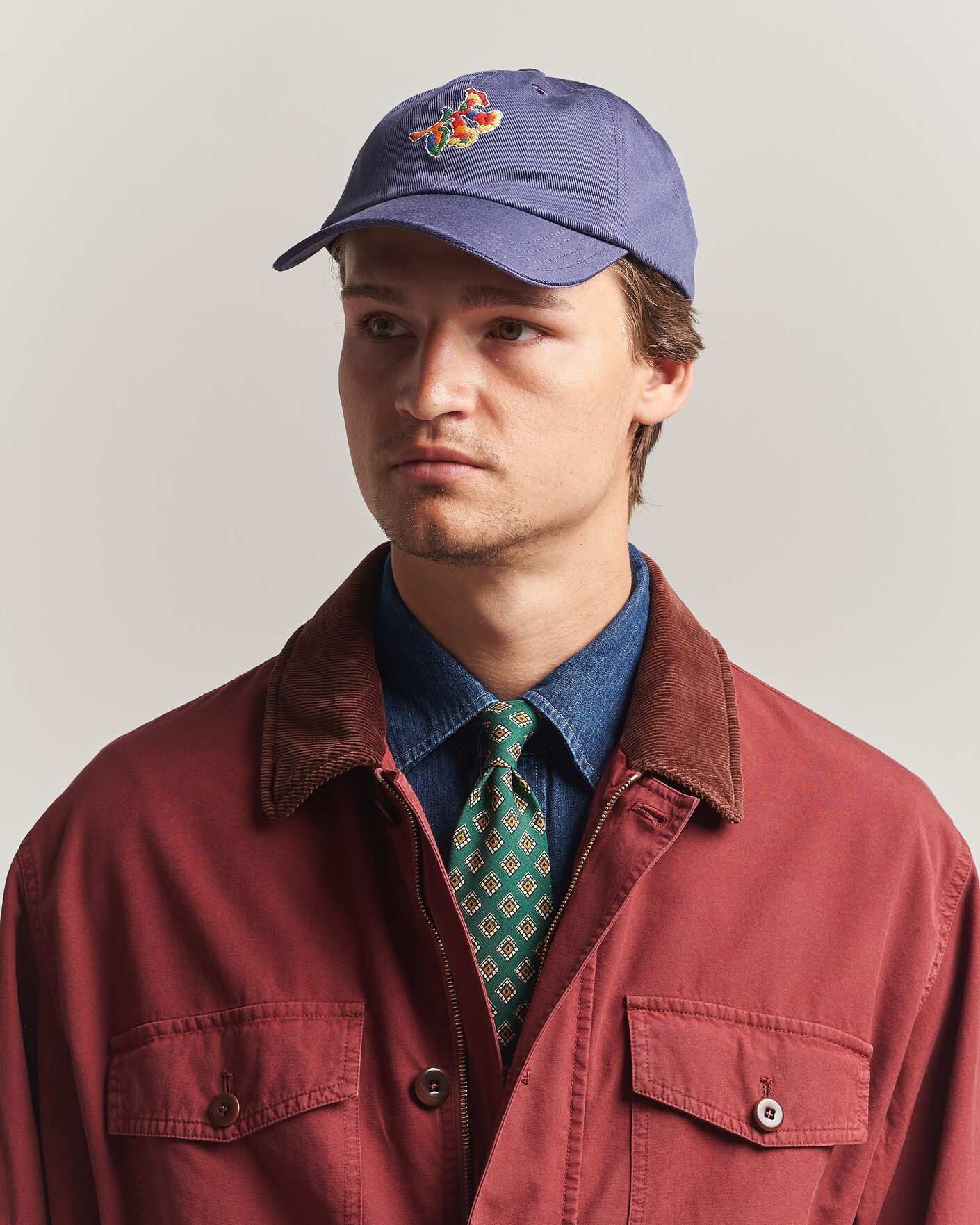 Herren | Hüte & Mützen | Drake's | Tapisserie Twill Baseball Cap Blue