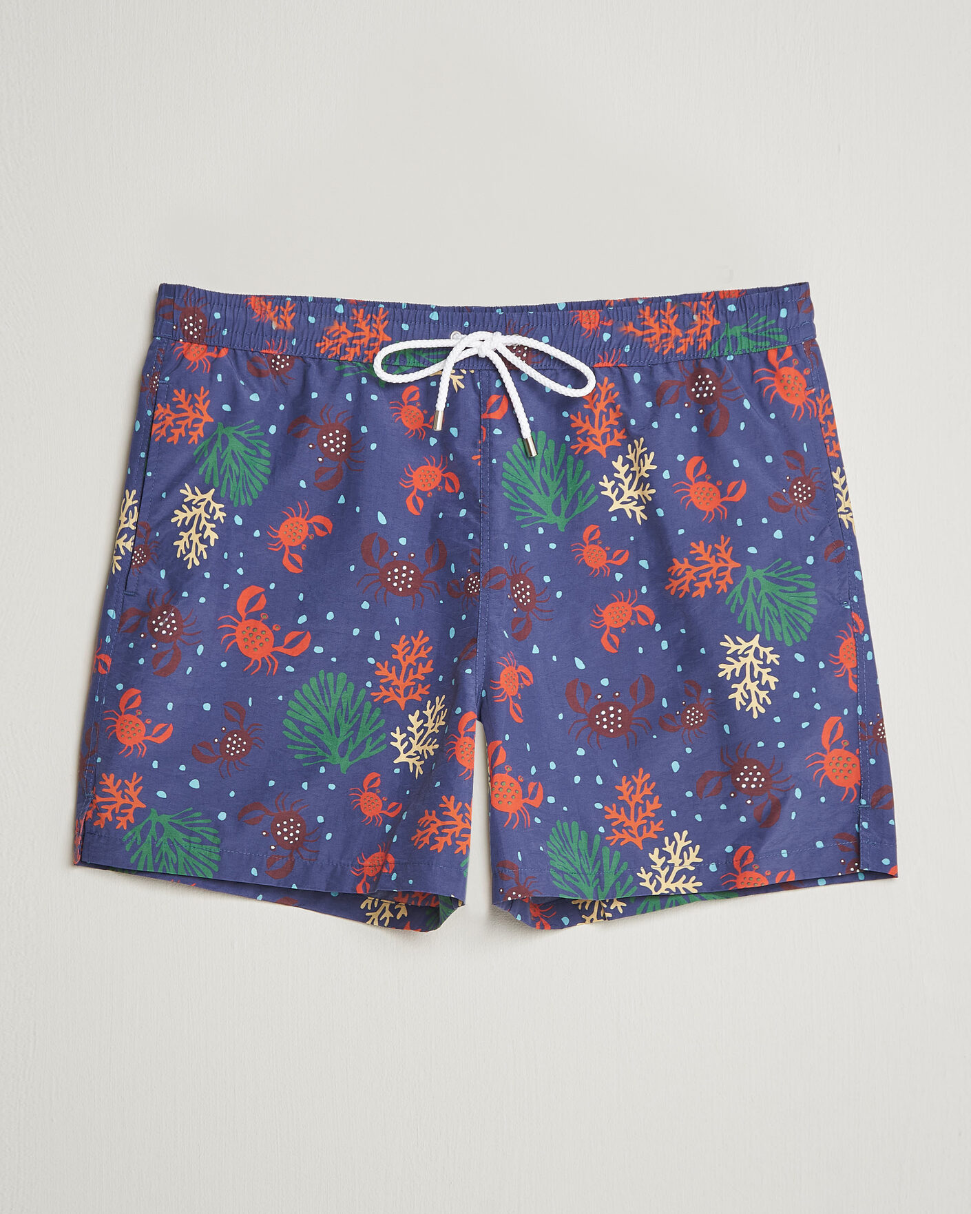 Herren | Badehosen | Drake's | Crabs Drawstring Swimshorts Blue