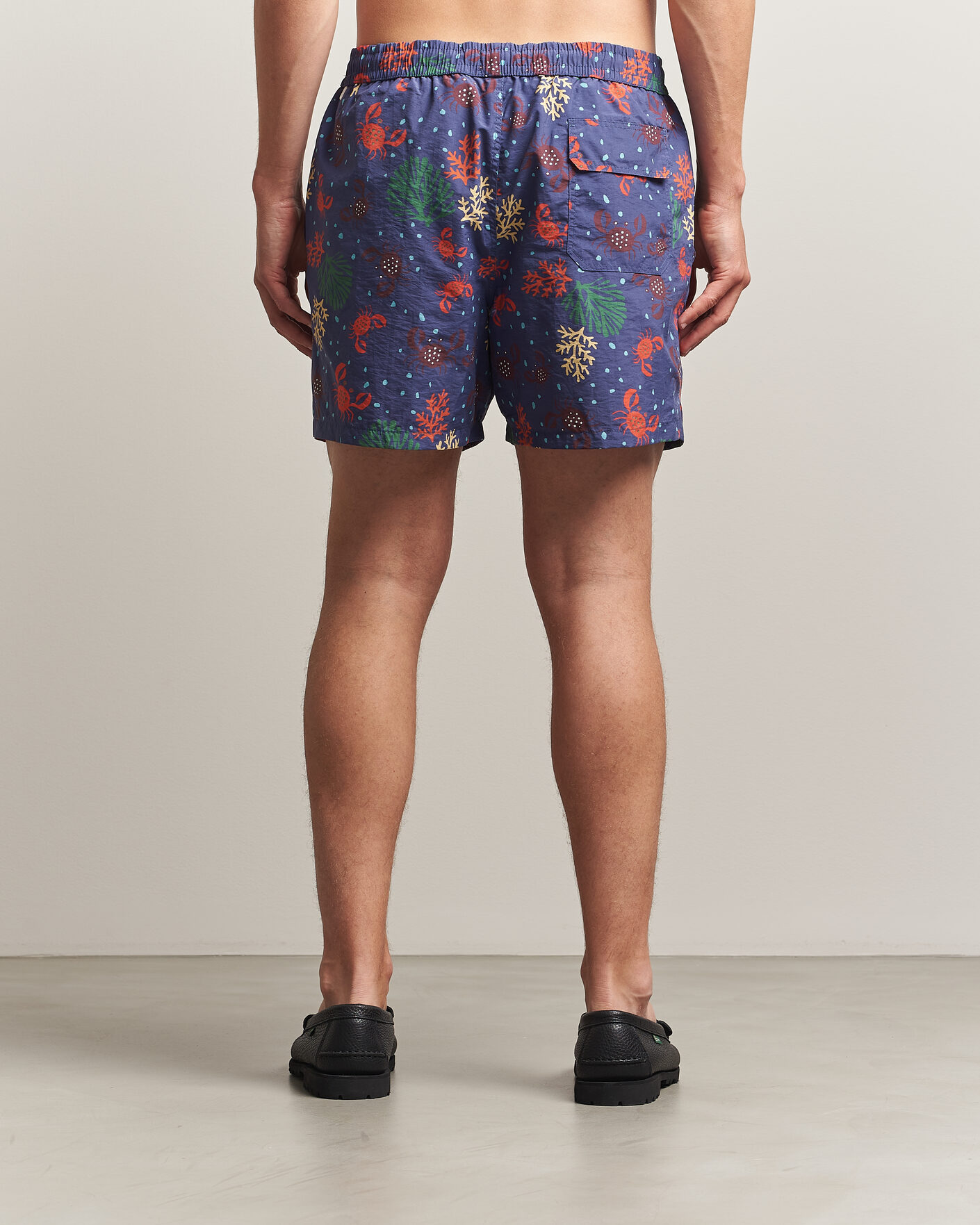 Herren | Badehosen | Drake's | Crabs Drawstring Swimshorts Blue