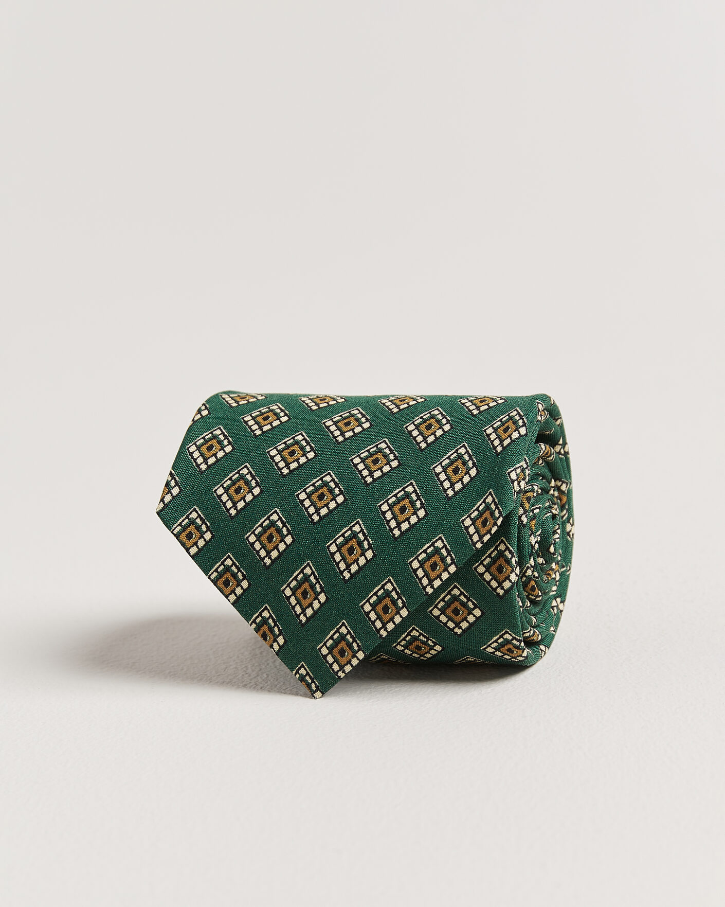 Herren | Krawatten | Drake's | Tile Medallion Habotai Silk Tie Green