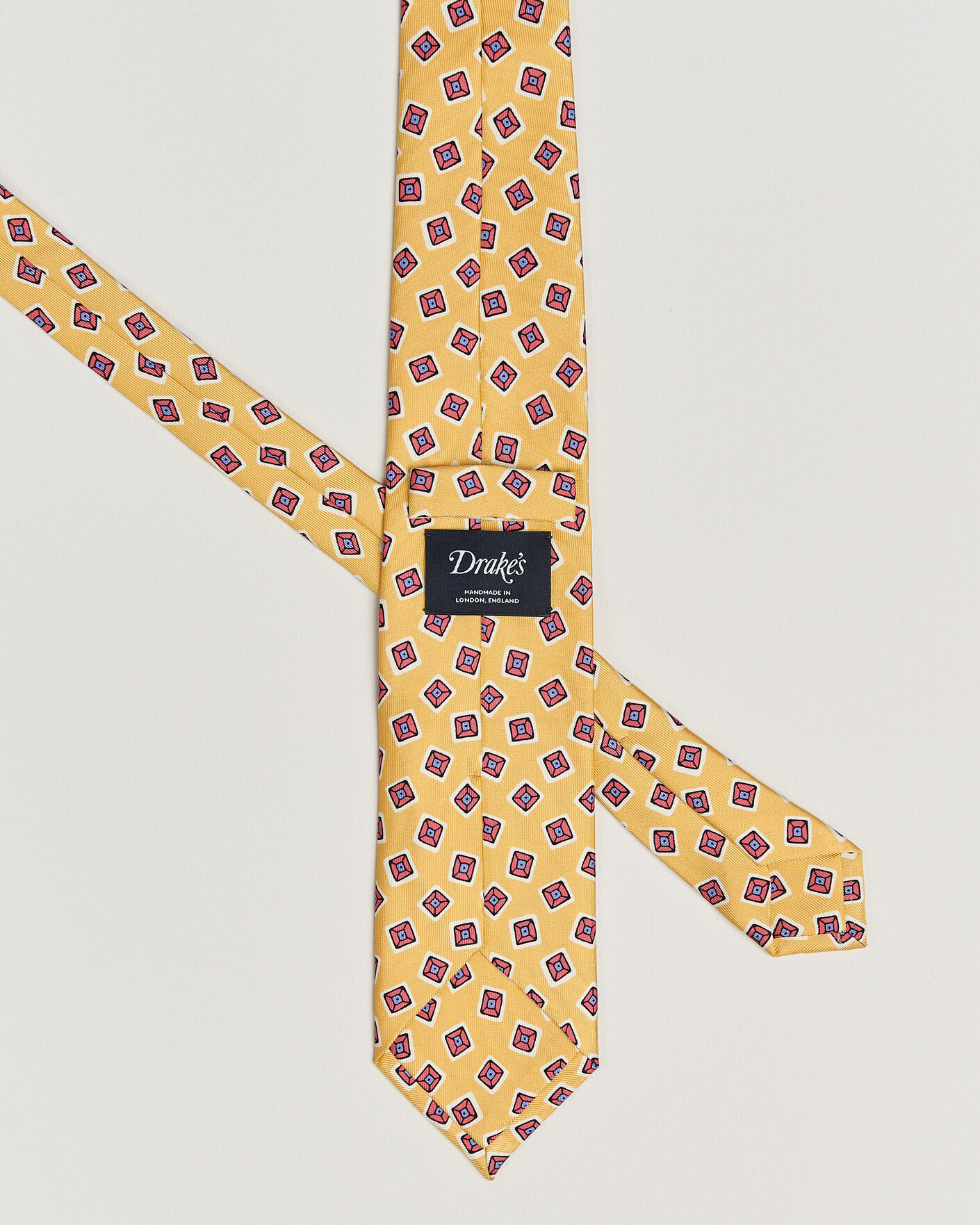 Herren | Krawatten | Drake's | Square Diamond Heavy Twill Silk Tie Gold