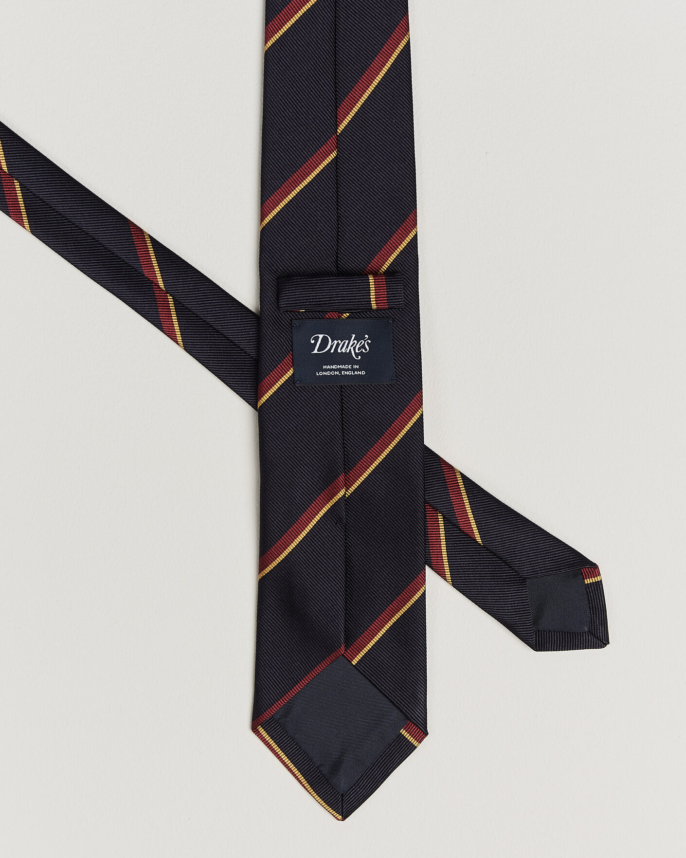 Herren | Krawatten | Drake's | Regimental Stripe Reppe Tie Navy