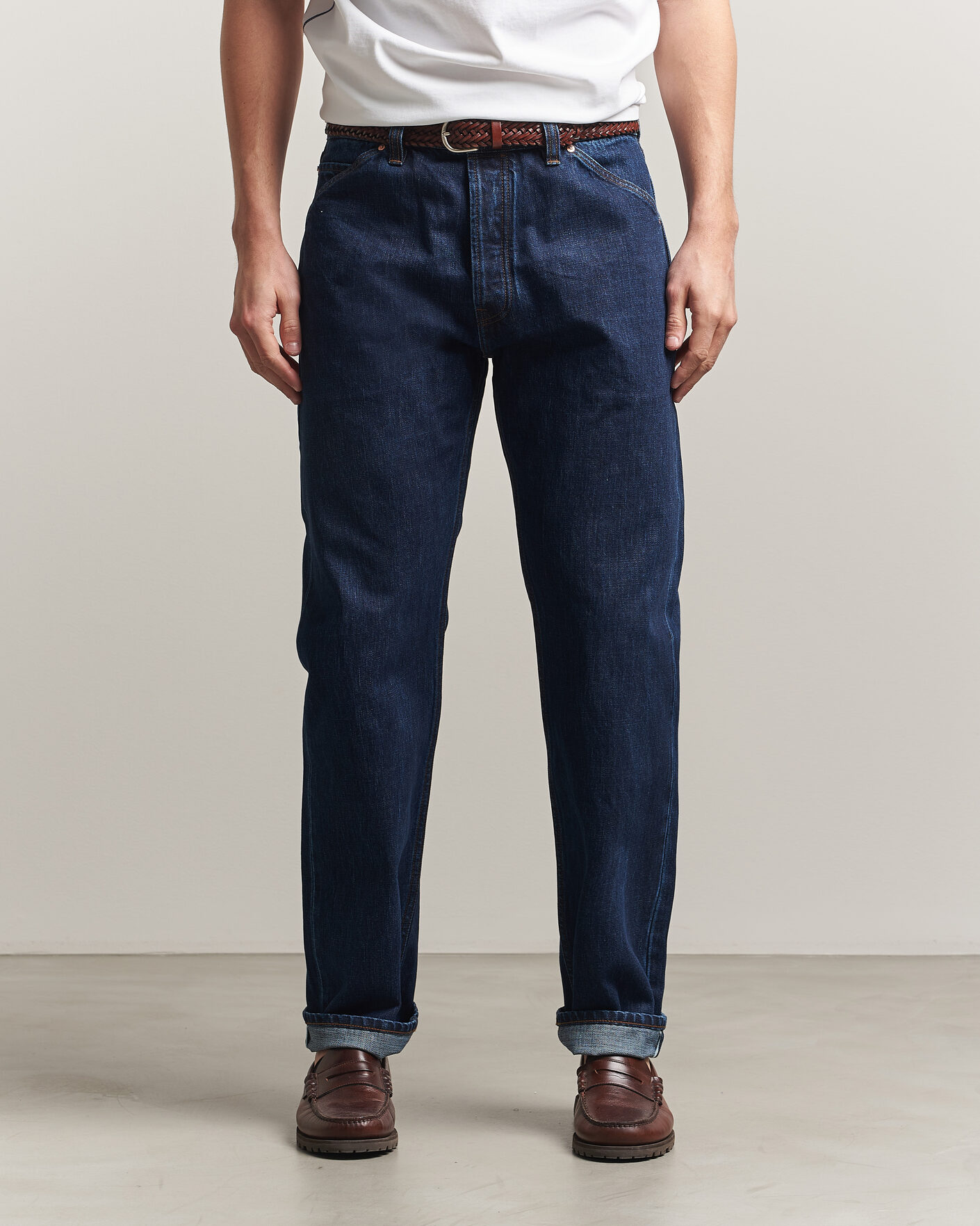 Herren | Jeans | Drake's | 5-Pocket Japanese Selvedge Denim Stone Wash