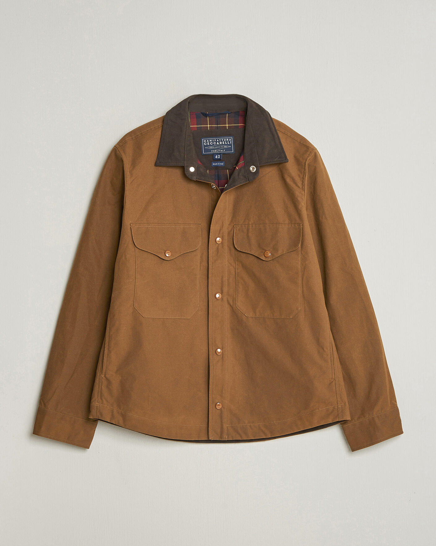 Herren | Jacken | Manifattura Ceccarelli | Dry Wax Heavy Shirt Jacket Dark Tan
